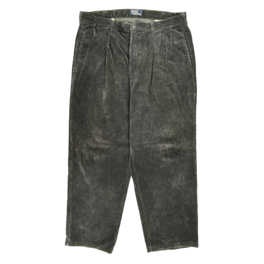 Polo By Ralph Lauren Cord Trousers - 35W 26L Grey Corduroy Refurbished - Thrifted (note: this is a term often used to describe second- refurbished available on Cerqular