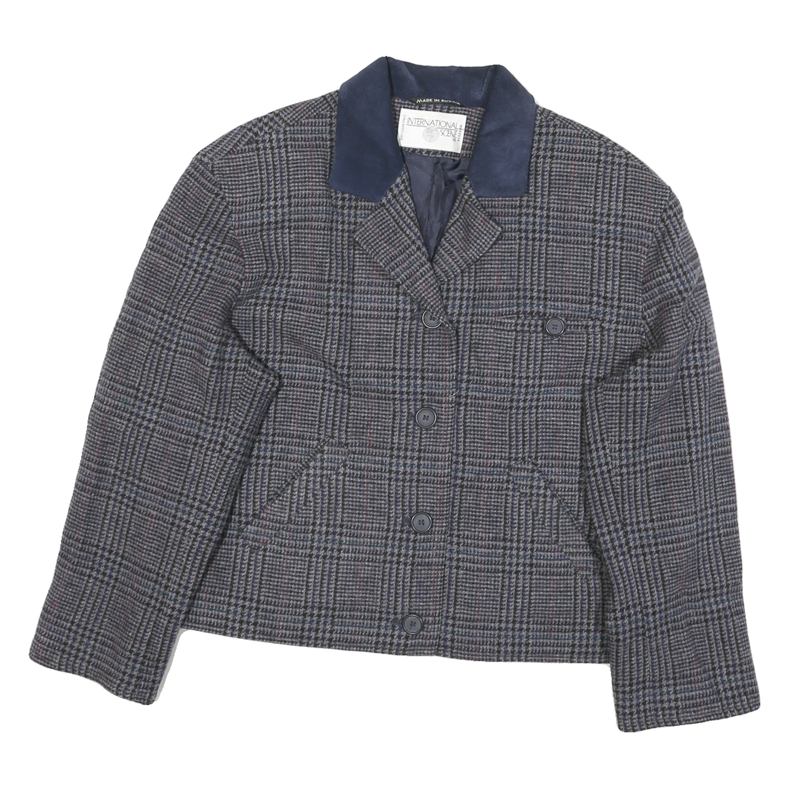 Buy INTERNATIONAL SCENE Womens Grey Check Wool Button Jacket L Tailored Classic Refurbished - $42.89 INTERNATIONAL SCENE Womens Grey Check Wool Button Jacket L Tailored Classic Refurbished - N/A refurbished available on Cerqular