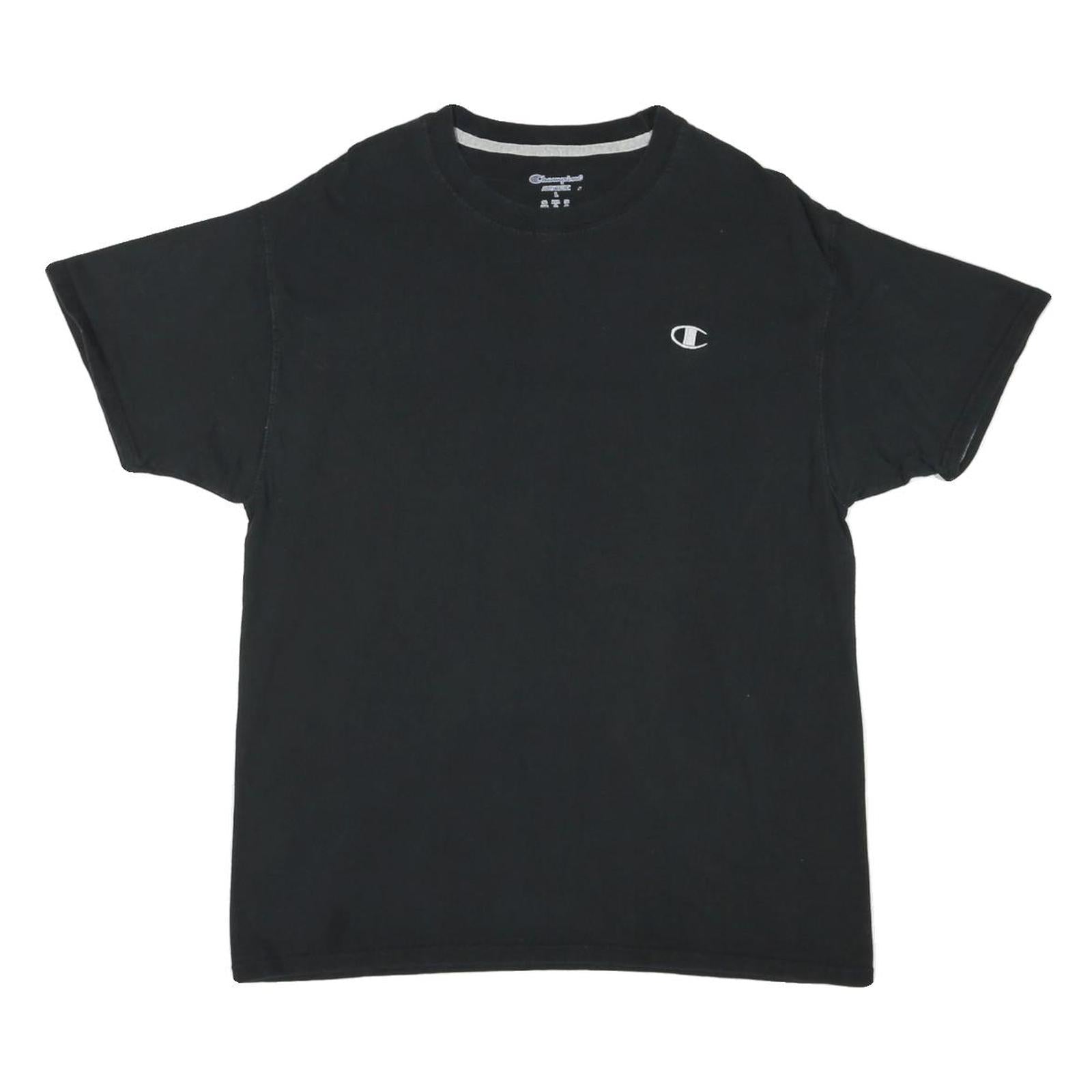 CHAMPION Mens Black Classic T-Shirt L Short Sleeve Crew Neck Cotton Blend Refurbished - N/A refurbished available on Cerqular