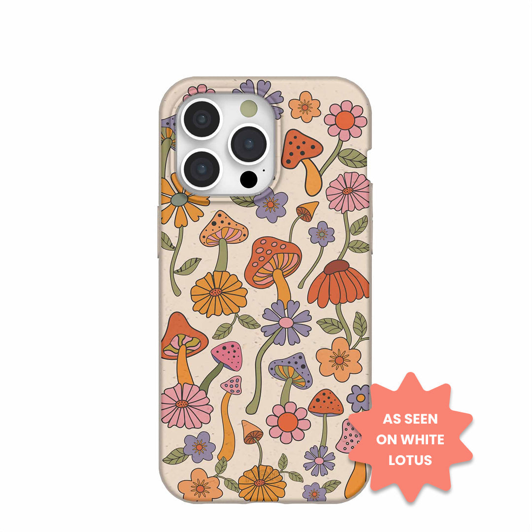 Seashell Shrooms and Blooms iPhone 15 Pro Case Refurbished - Pela Case refurbished available on Cerqular