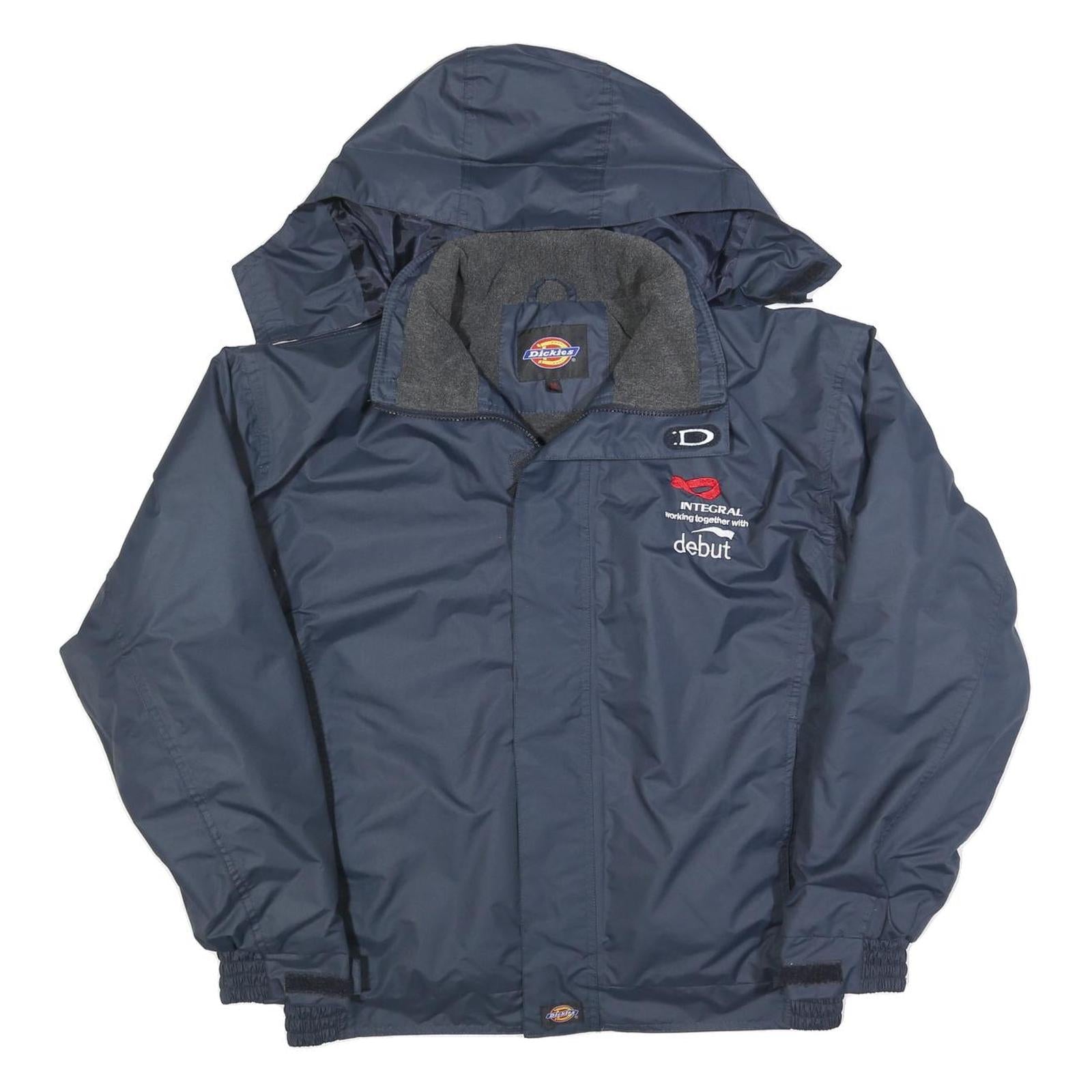 DICKIES Mens Navy Blue Outdoor Jacket M Polyester Blend Zip Hooded Plain Refurbished - N/A refurbished available on Cerqular