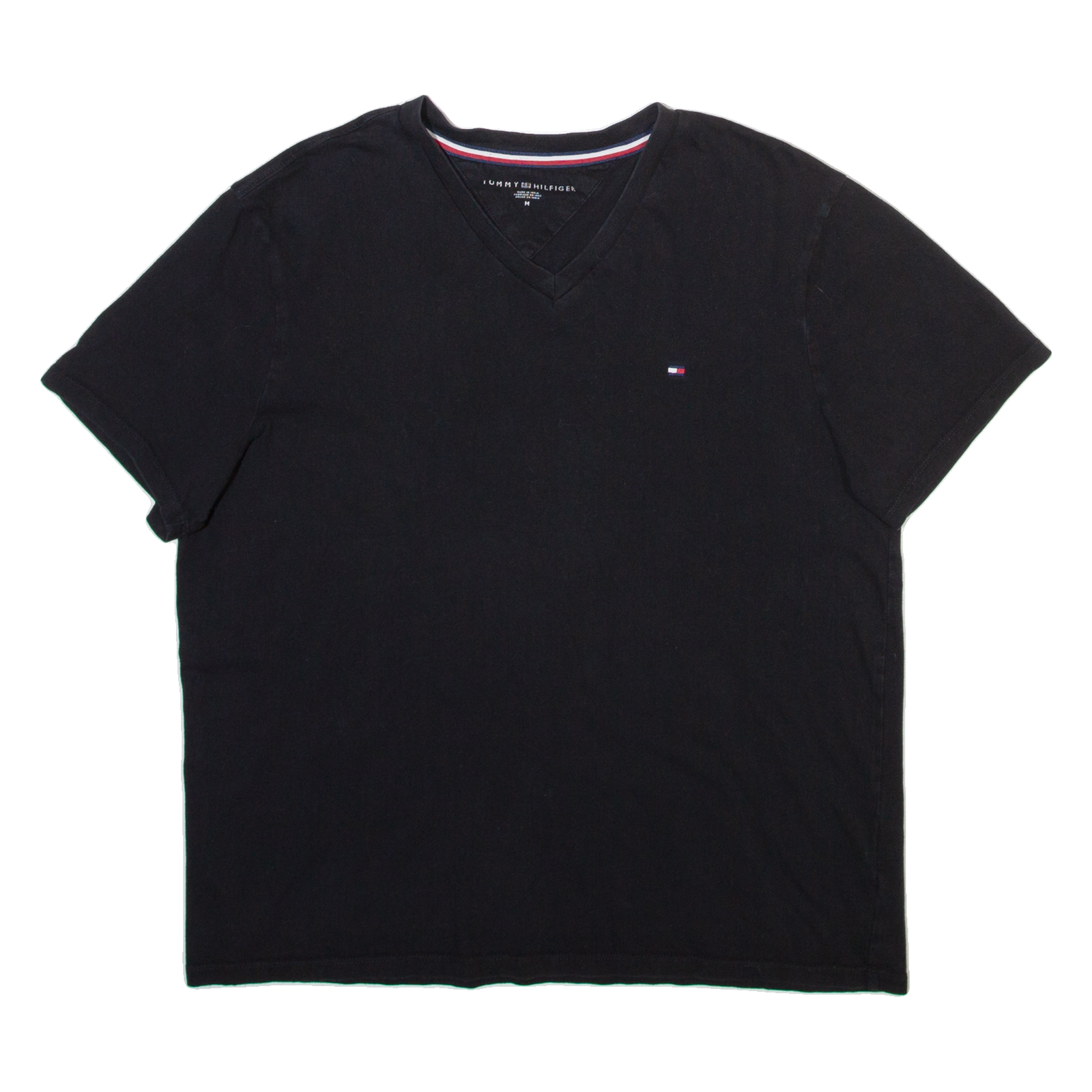 TOMMY HILFIGER Mens T-Shirt Black V-Neck M Refurbished - N/A refurbished available on Cerqular