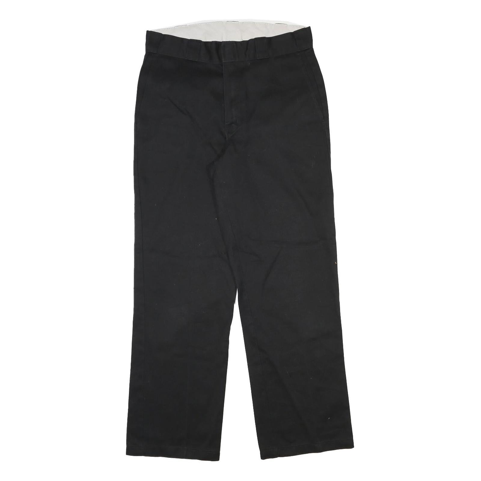 DICKIES Mens Cotton Blend Black Regular Straight Trousers W30 L29 Workwear Zip Refurbished - N/A refurbished available on Cerqular