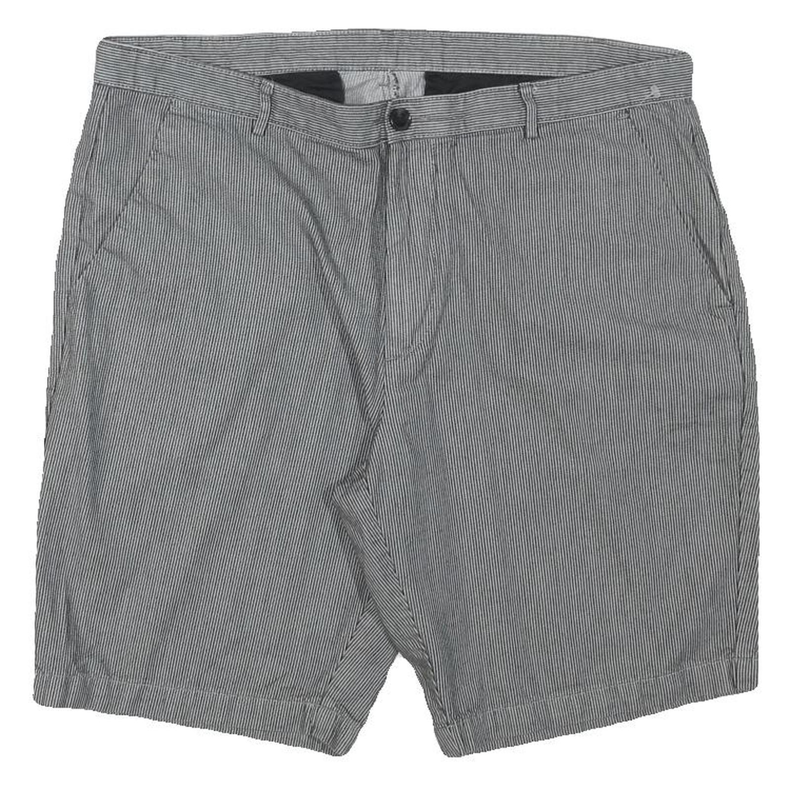 CALVIN KLEIN Mens Grey Pinstripe Casual Shorts 2XL W36 Cotton Blend Refurbished - N/A refurbished available on Cerqular