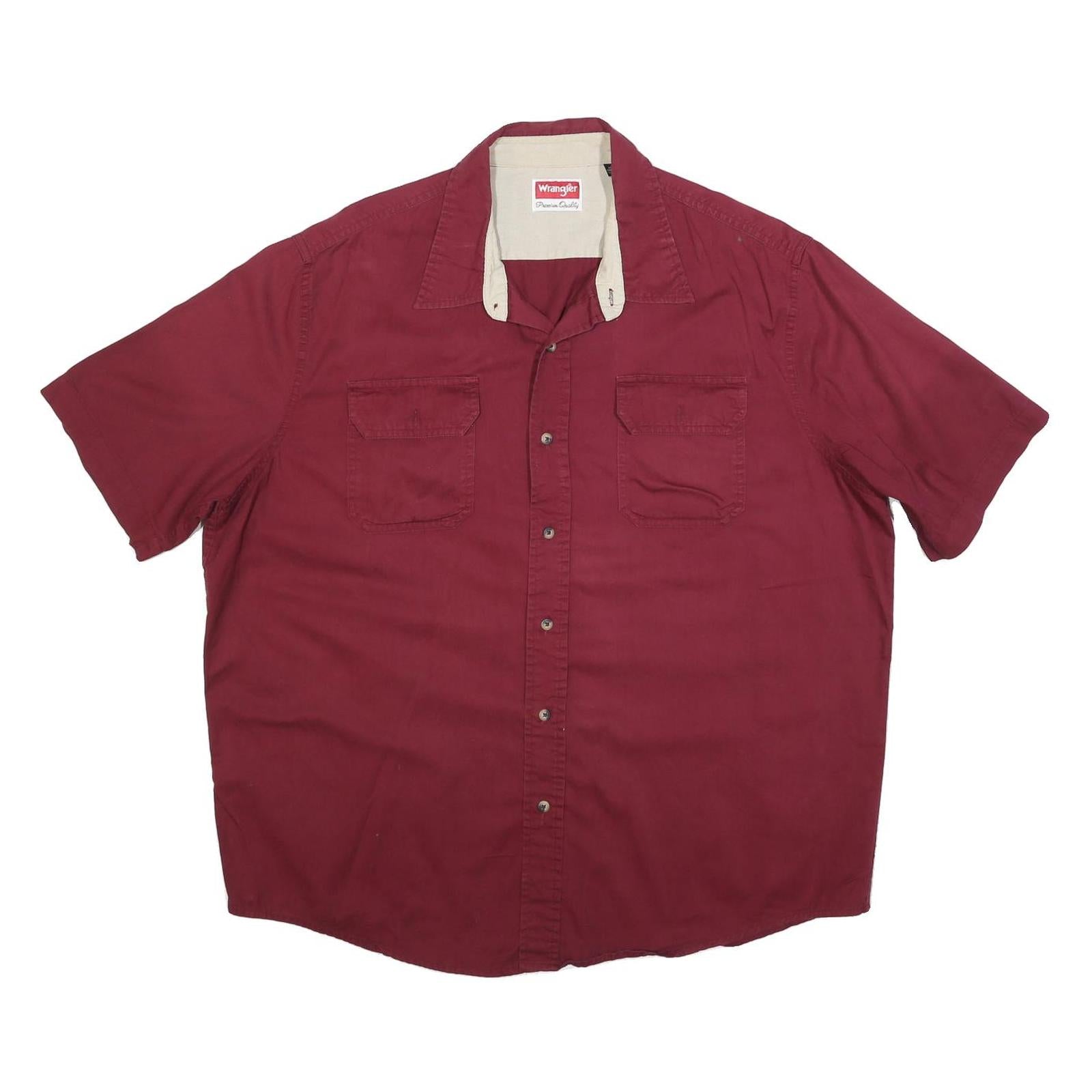 Buy WRANGLER Mens Maroon Shirt XL Cotton Blend Short Sleeve Casual Button Front Refurbished - $33.79 WRANGLER Mens Maroon Shirt XL Cotton Blend Short Sleeve Casual Button Front Refurbished - N/A refurbished available on Cerqular