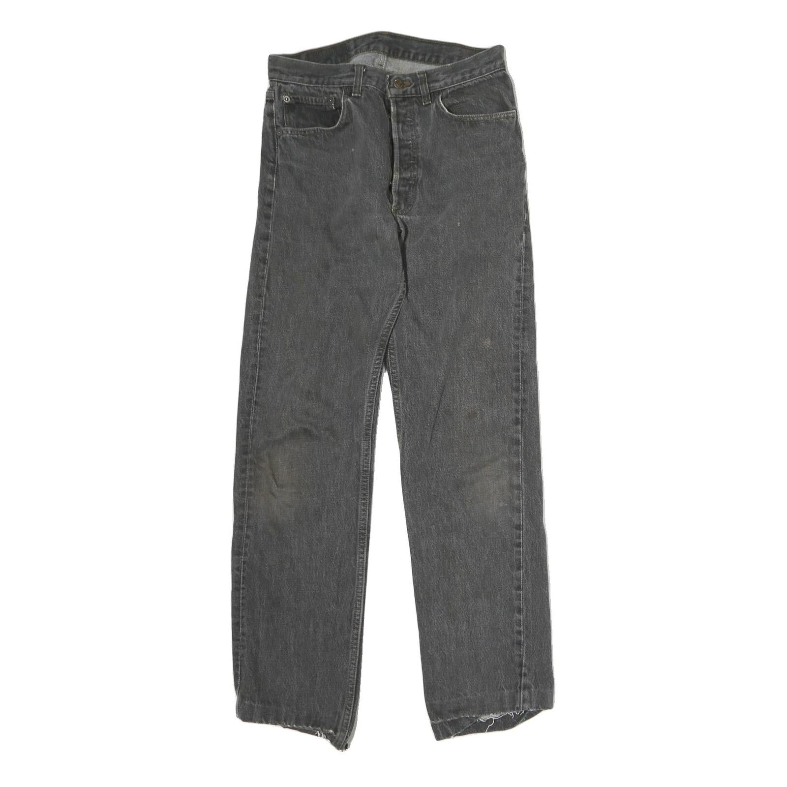 LEVI'S 501 Mens Jeans Black Regular Straight Denim Medium W32 L30 Classic Button Refurbished - N/A refurbished available on Cerqular