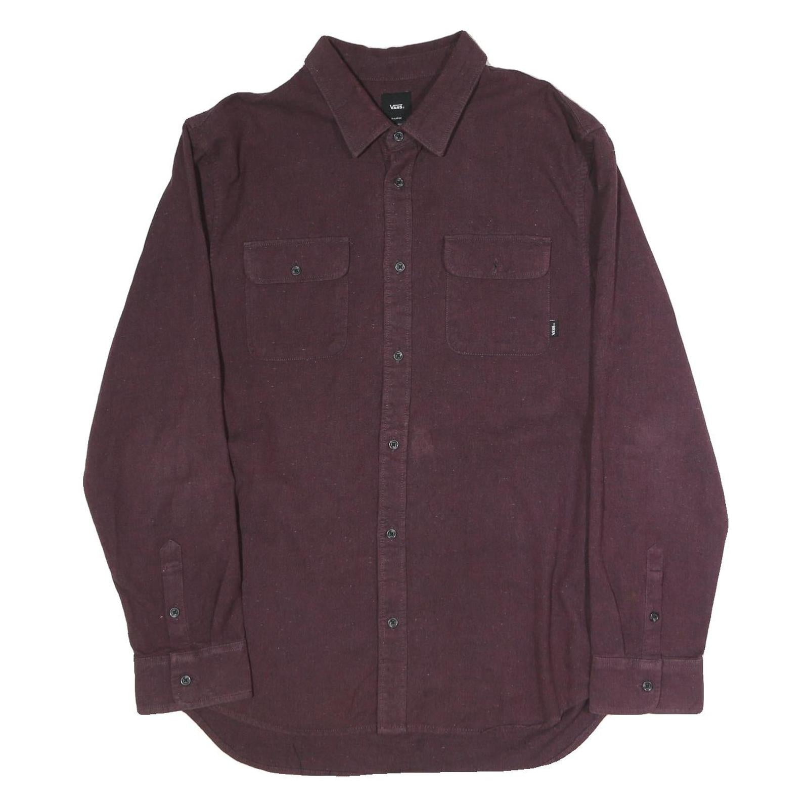 VANS Mens Maroon Shirt XL Cotton Blend Button Long Sleeve Casual Workwear Refurbished - N/A refurbished available on Cerqular