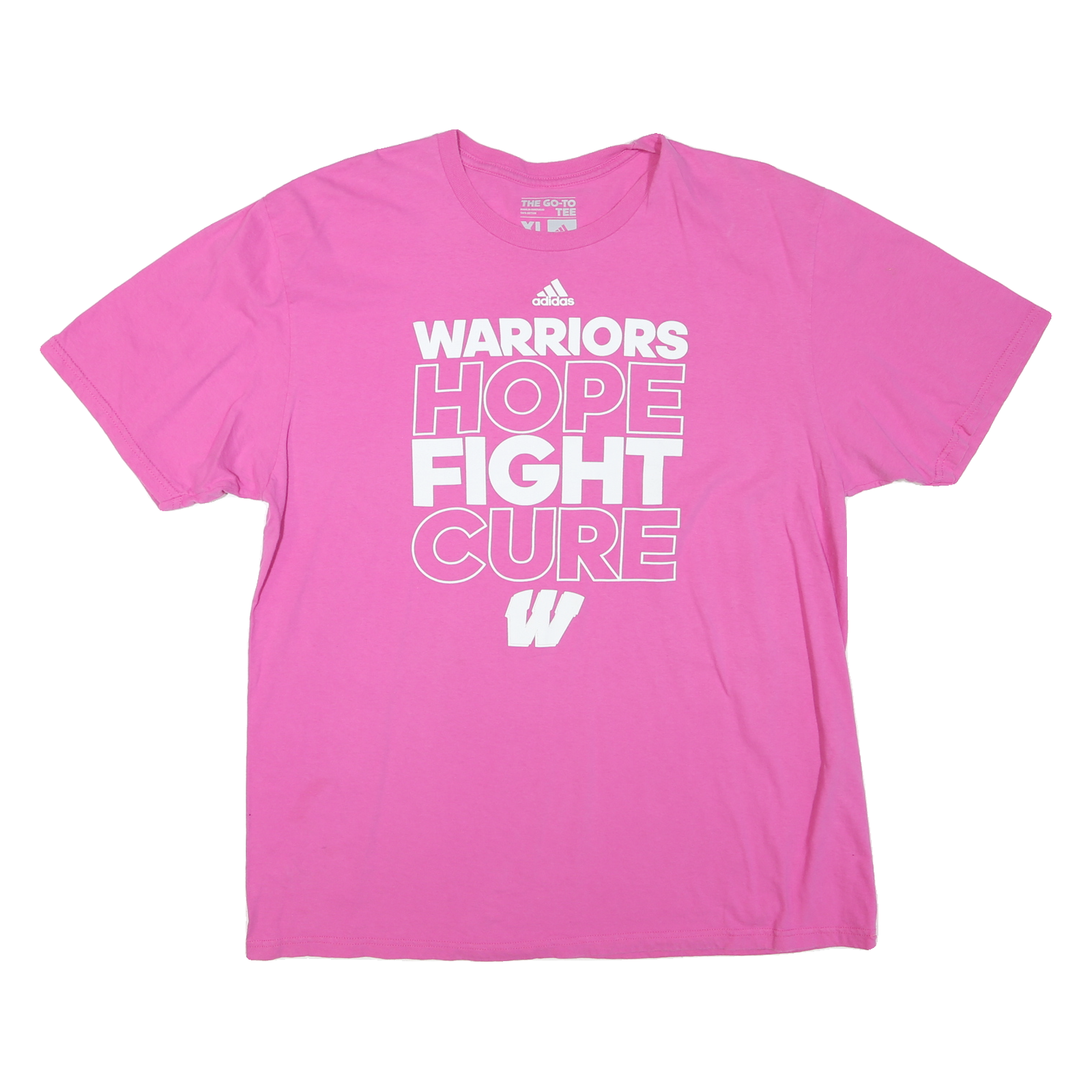ADIDAS Womens Pink Graphic T-Shirt XL Short Sleeve Crew Neck Cotton Blend Refurbished - N/A refurbished available on Cerqular