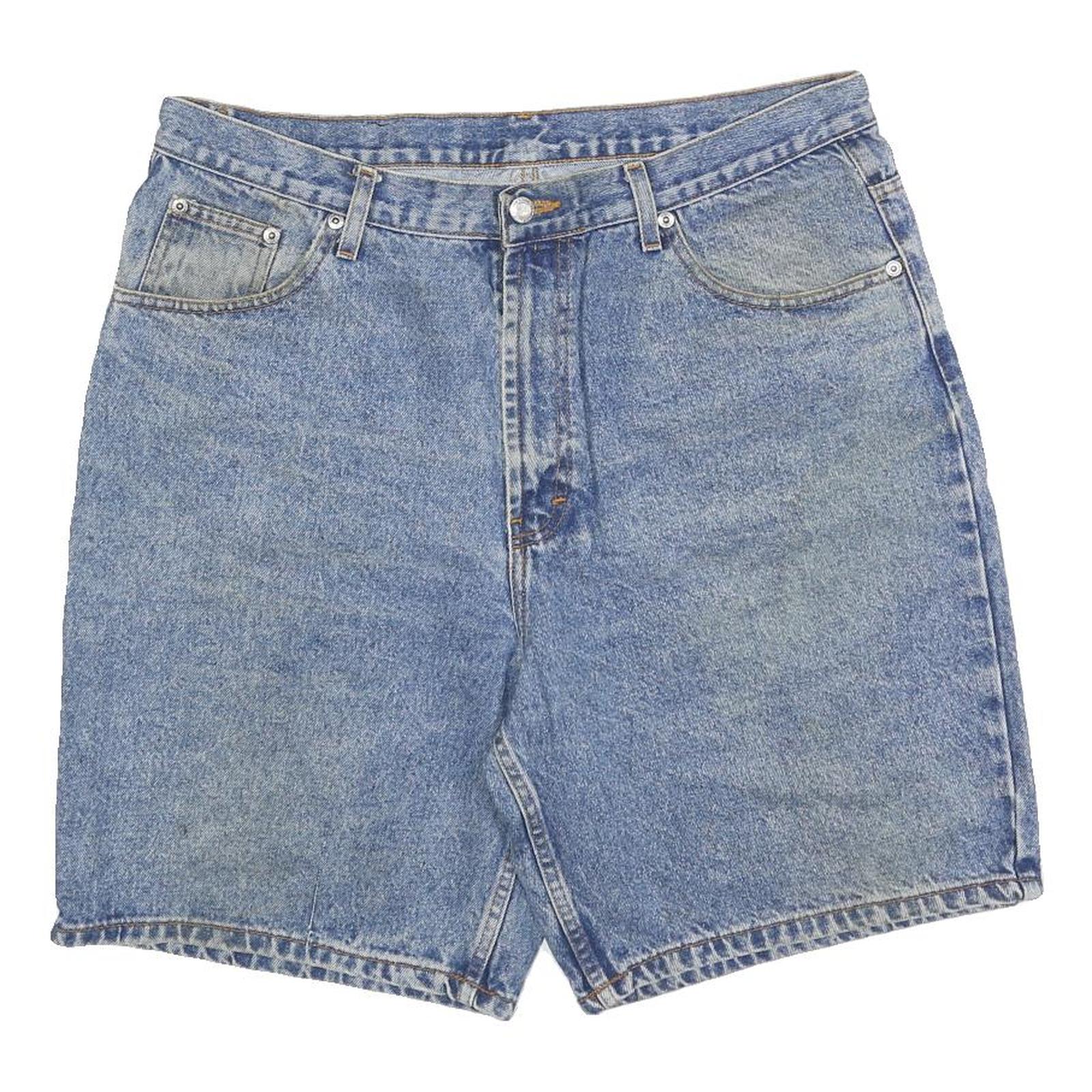 MEMBERS MARK Mens Denim Blue Casual Shorts L W36 Cotton Blend Comfortable Fit Refurbished - N/A refurbished available on Cerqular