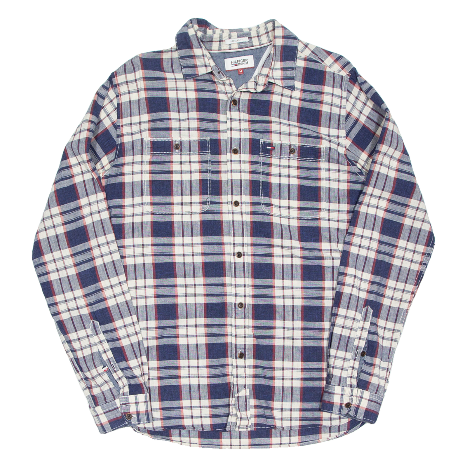 HILFIGER DENIM Mens Shirt Blue Check Long Sleeve M Refurbished - N/A refurbished available on Cerqular