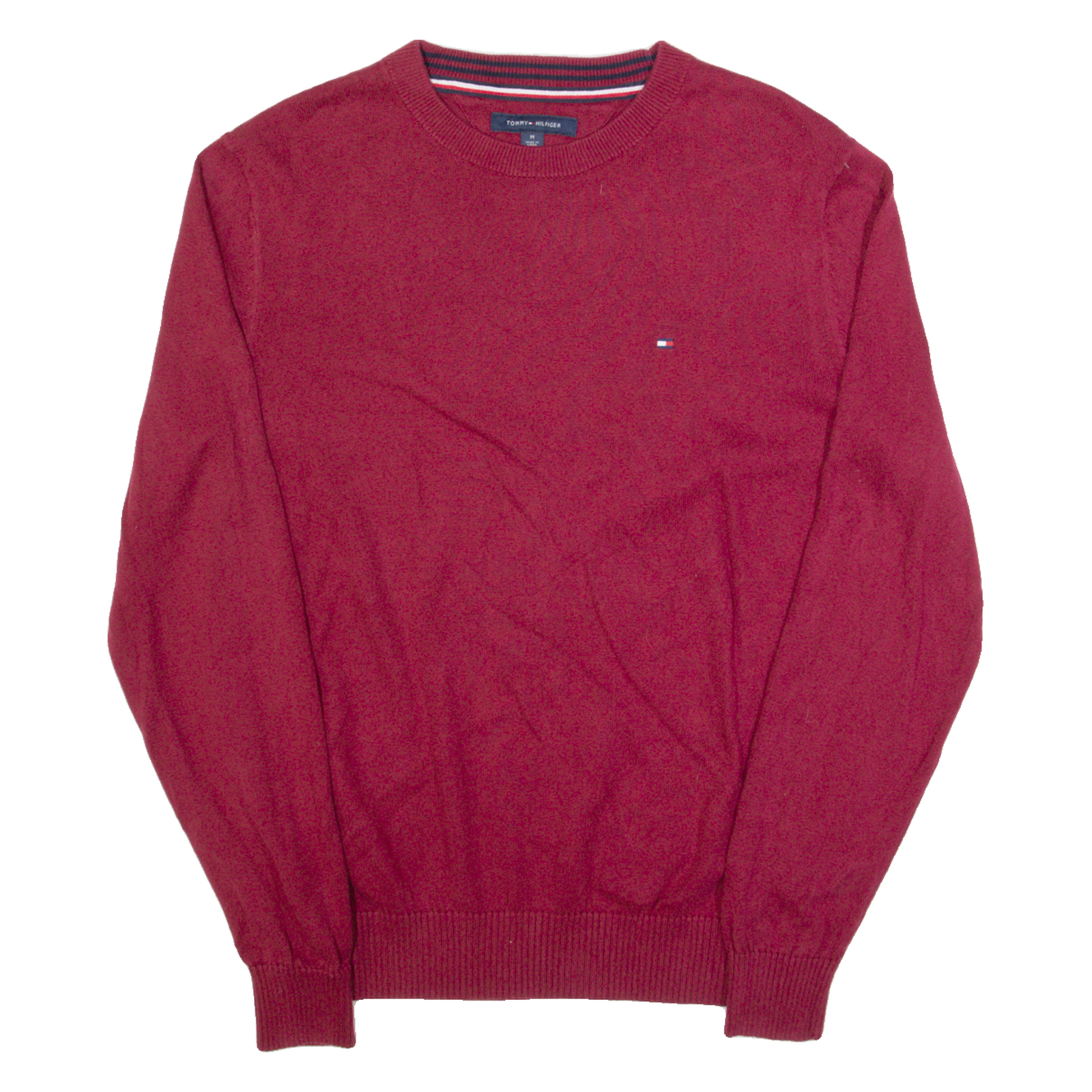 TOMMY HILFIGER Mens Jumper Red Tight Knit M Refurbished - N/A refurbished available on Cerqular