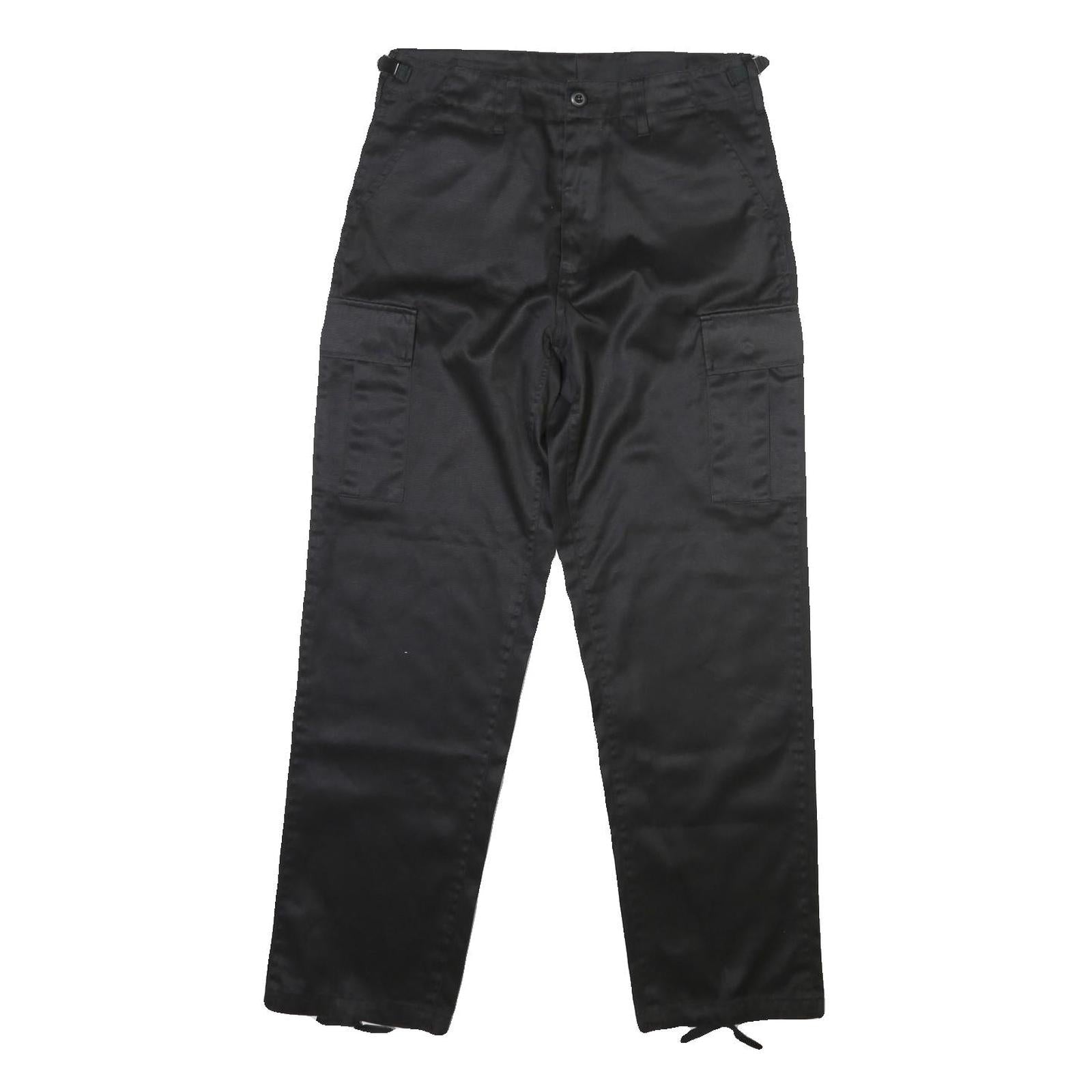 Black Mens Regular Fit Straight Leg Polyester Blend Trousers W30 L30 Cargo Style Refurbished - N/A refurbished available on Cerqular