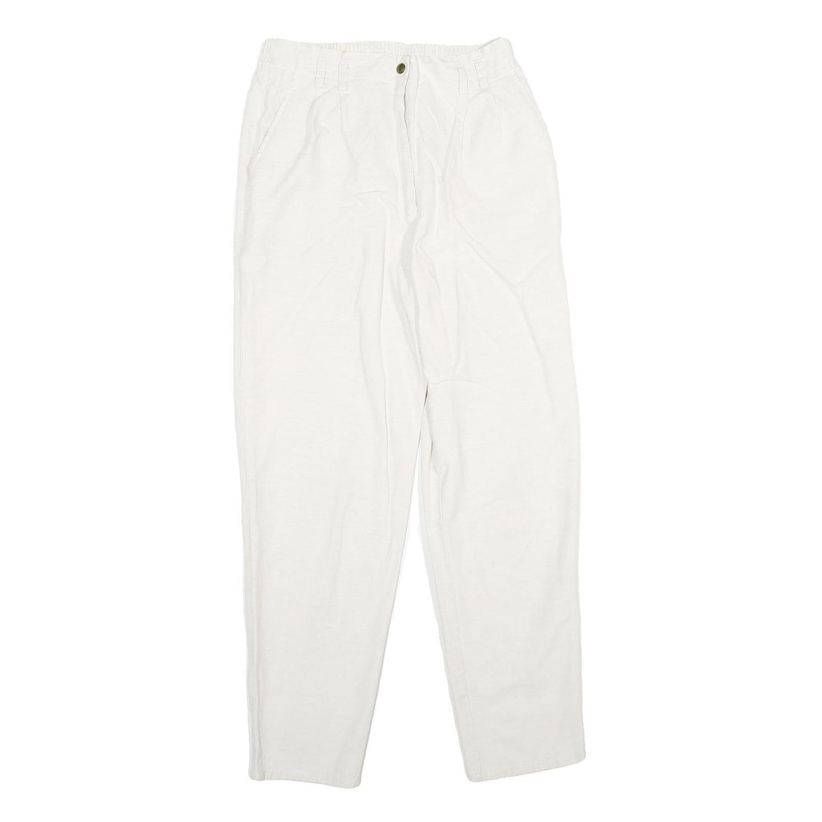 MADIE'S FASHION Womens Cotton Blend White Regular Fit Straight Leg Trousers W26 Refurbished - N/A refurbished available on Cerqular