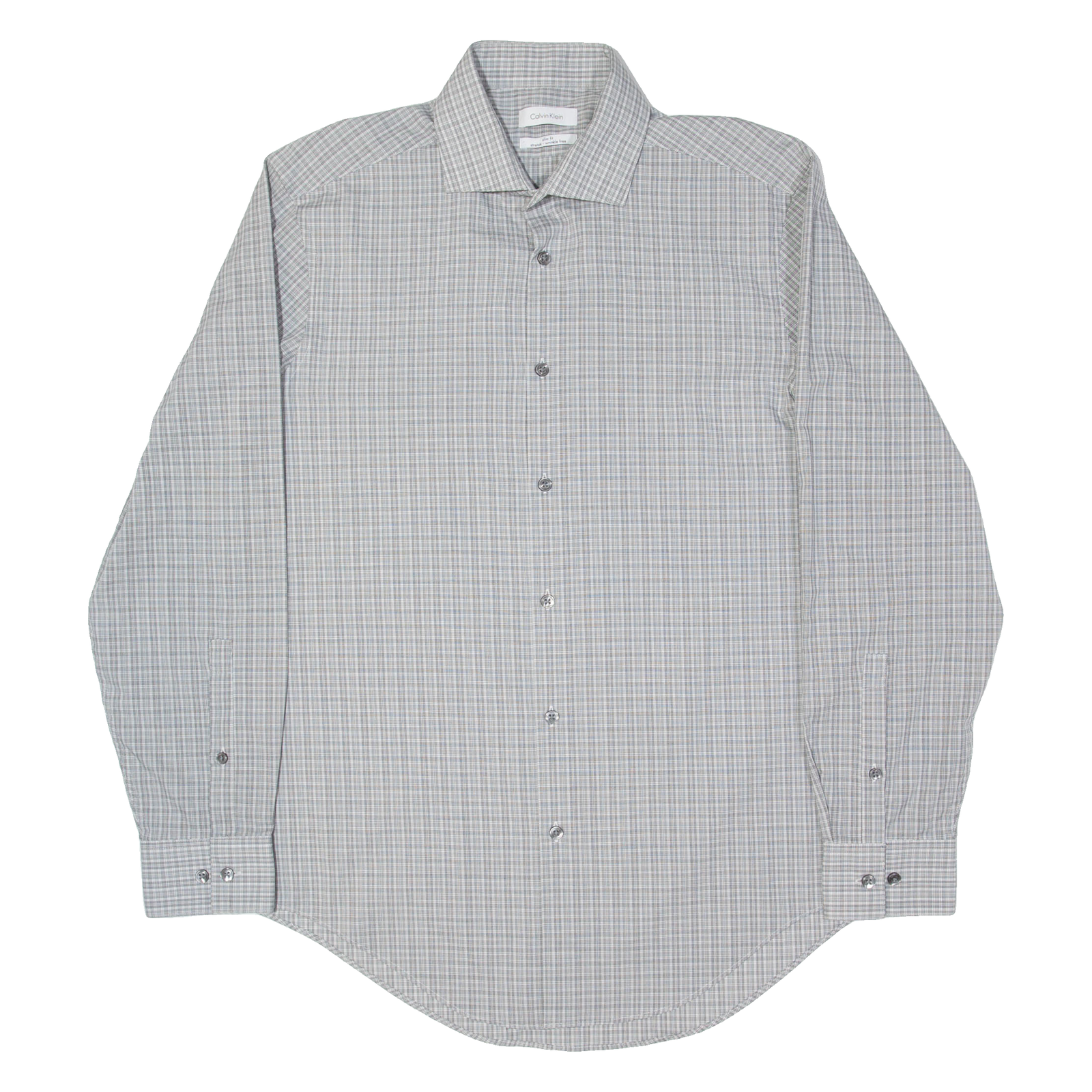 CALVIN KLEIN Slim Fit Mens Shirt Black Check Long Sleeve M Refurbished - N/A refurbished available on Cerqular