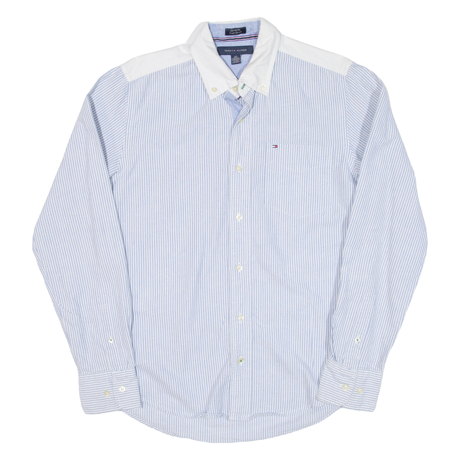 TOMMY HILFIGER Custom Fit Mens Shirt Blue Striped Long Sleeve S Refurbished - N/A refurbished available on Cerqular