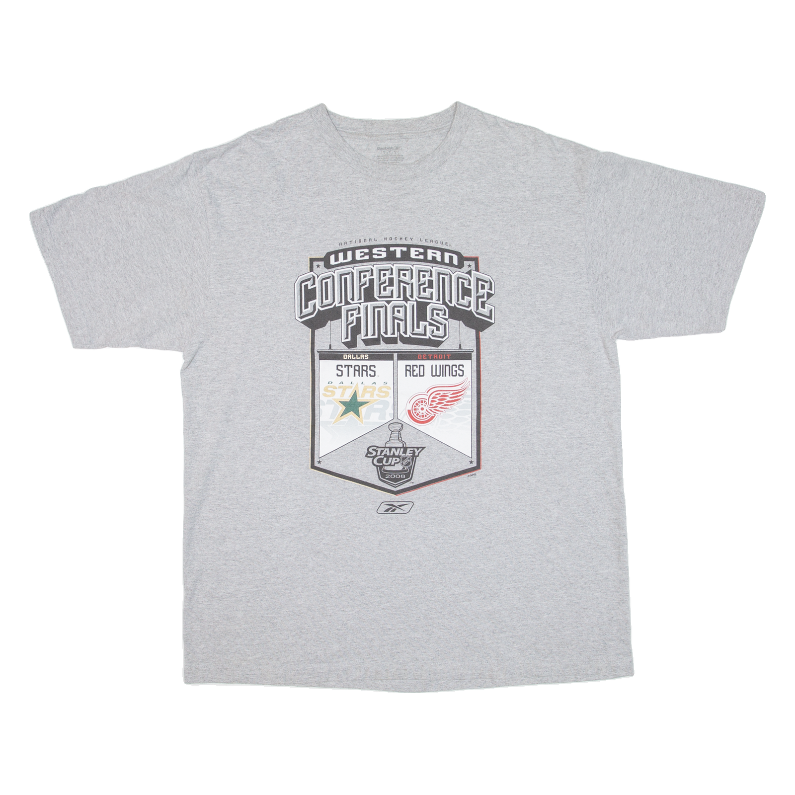 REEBOK Stanley Cup 2008 Mens T-Shirt Grey USA L Refurbished - N/A refurbished available on Cerqular