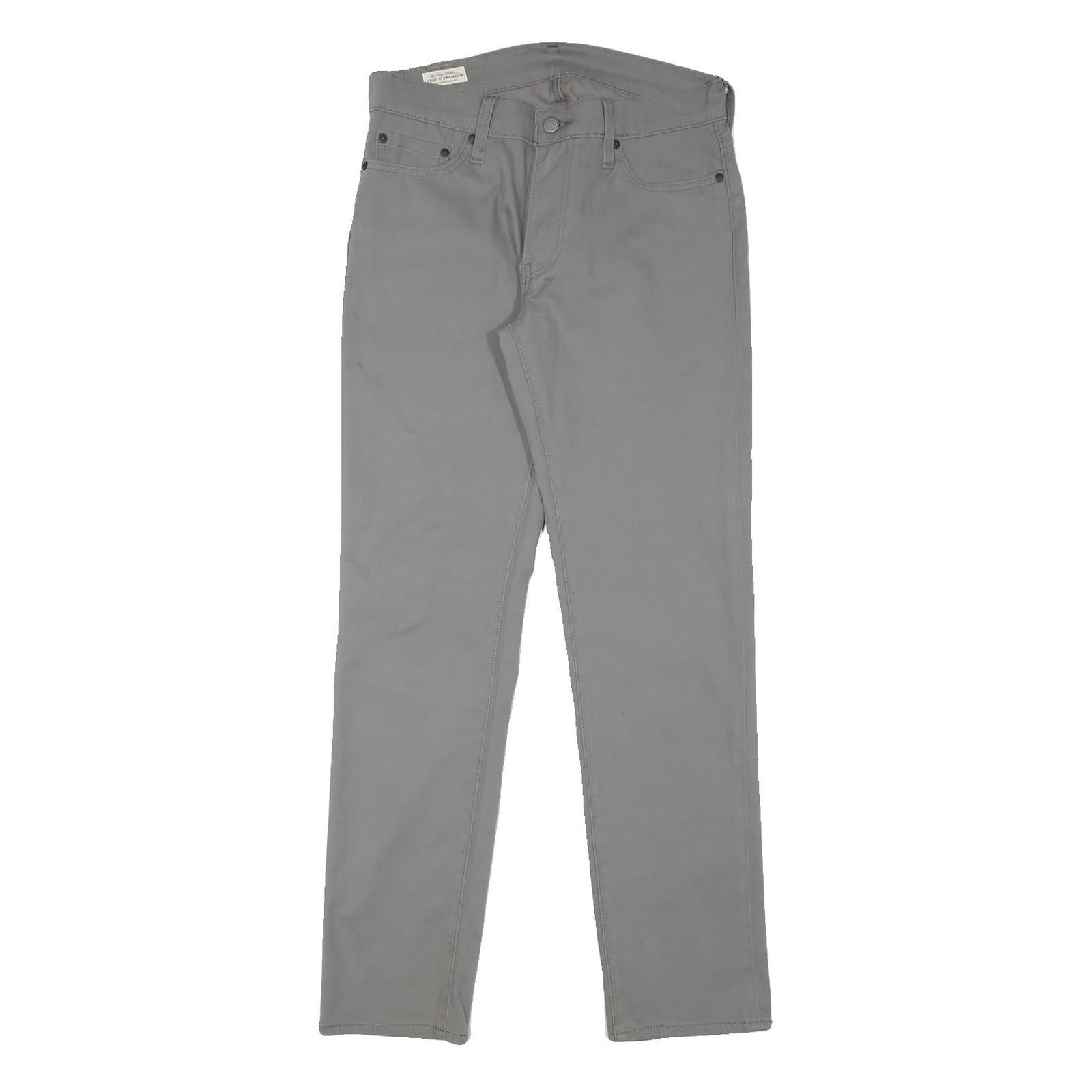 LEVI'S Mens Grey Slim Zip Cotton Blend Trousers W30 L30 Stylish Casual Classic Refurbished - N/A refurbished available on Cerqular