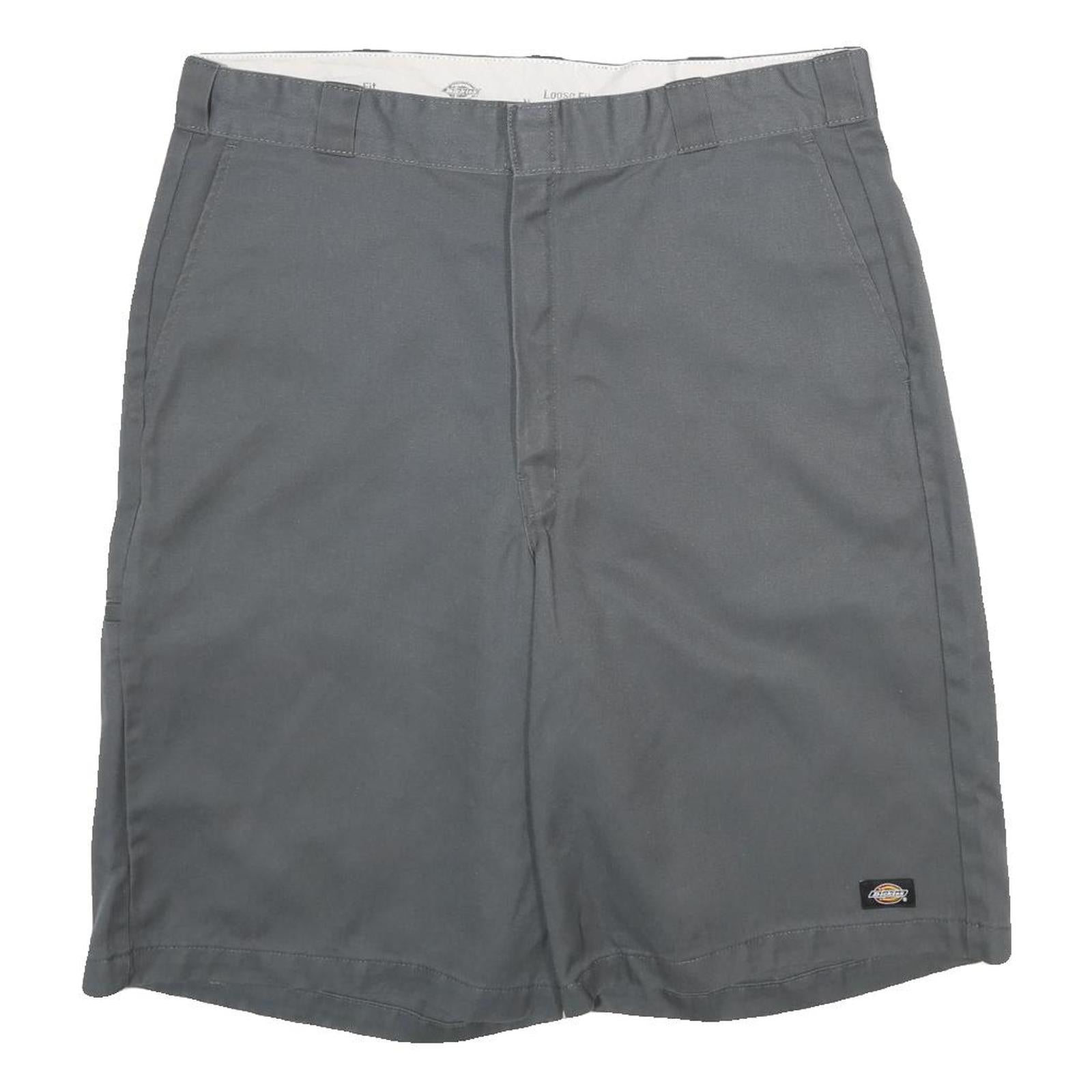 DICKIES Mens Grey Casual Shorts L W36 Workwear Durable Polyester Blend Refurbished - N/A refurbished available on Cerqular