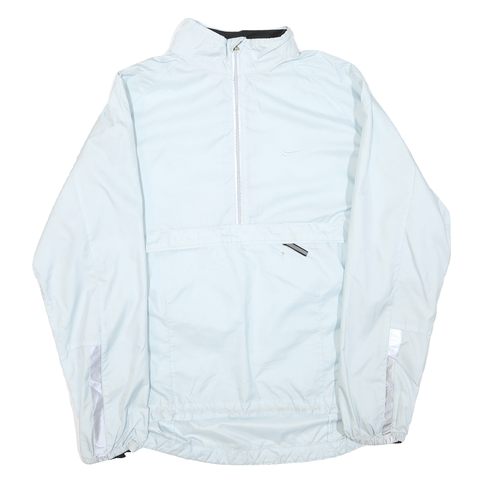 NIKE Womens White Light Blue Zip Track Jacket L Polyester Blend Sportswear Refurbished - N/A refurbished available on Cerqular