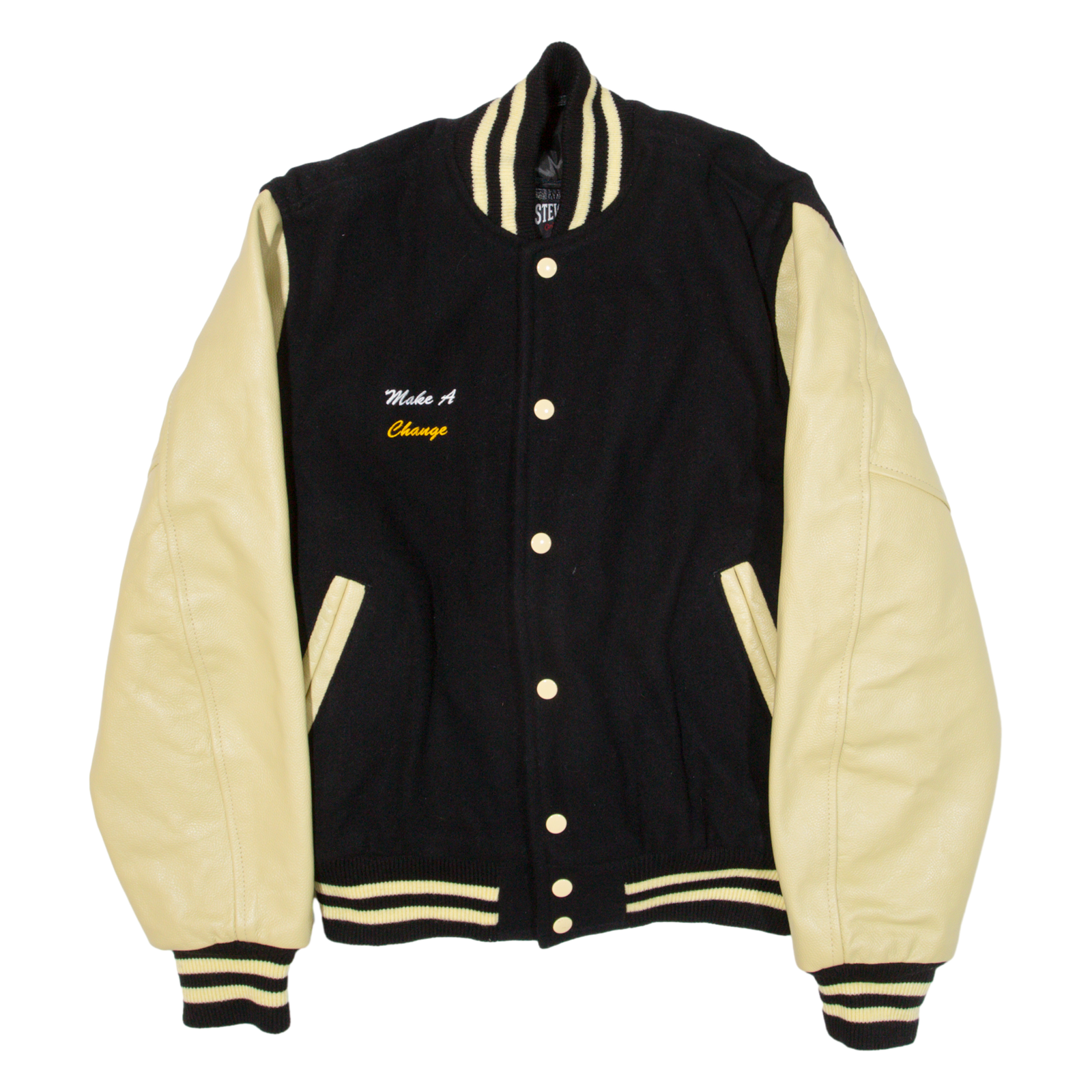 STEWART & STRAUSS Make A Change Quilted Lined Mens Varsity Jacket Black Knit Wool S Refurbished - N/A refurbished available on Cerqular
