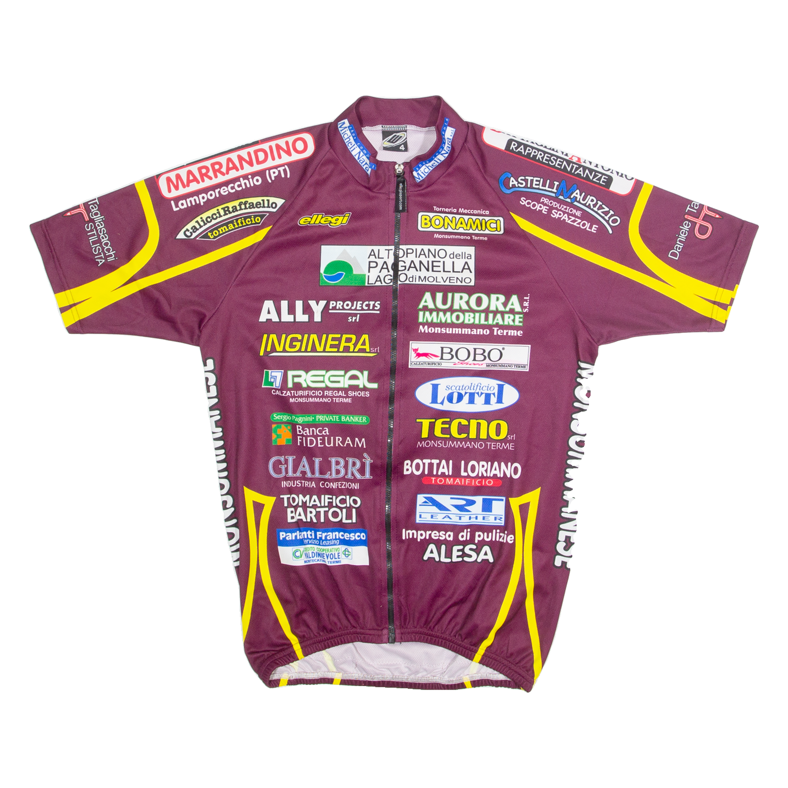 ELLEGI SPORT Cycling Zip Up Mens Jersey Maroon High Neck M Refurbished - N/A refurbished available on Cerqular