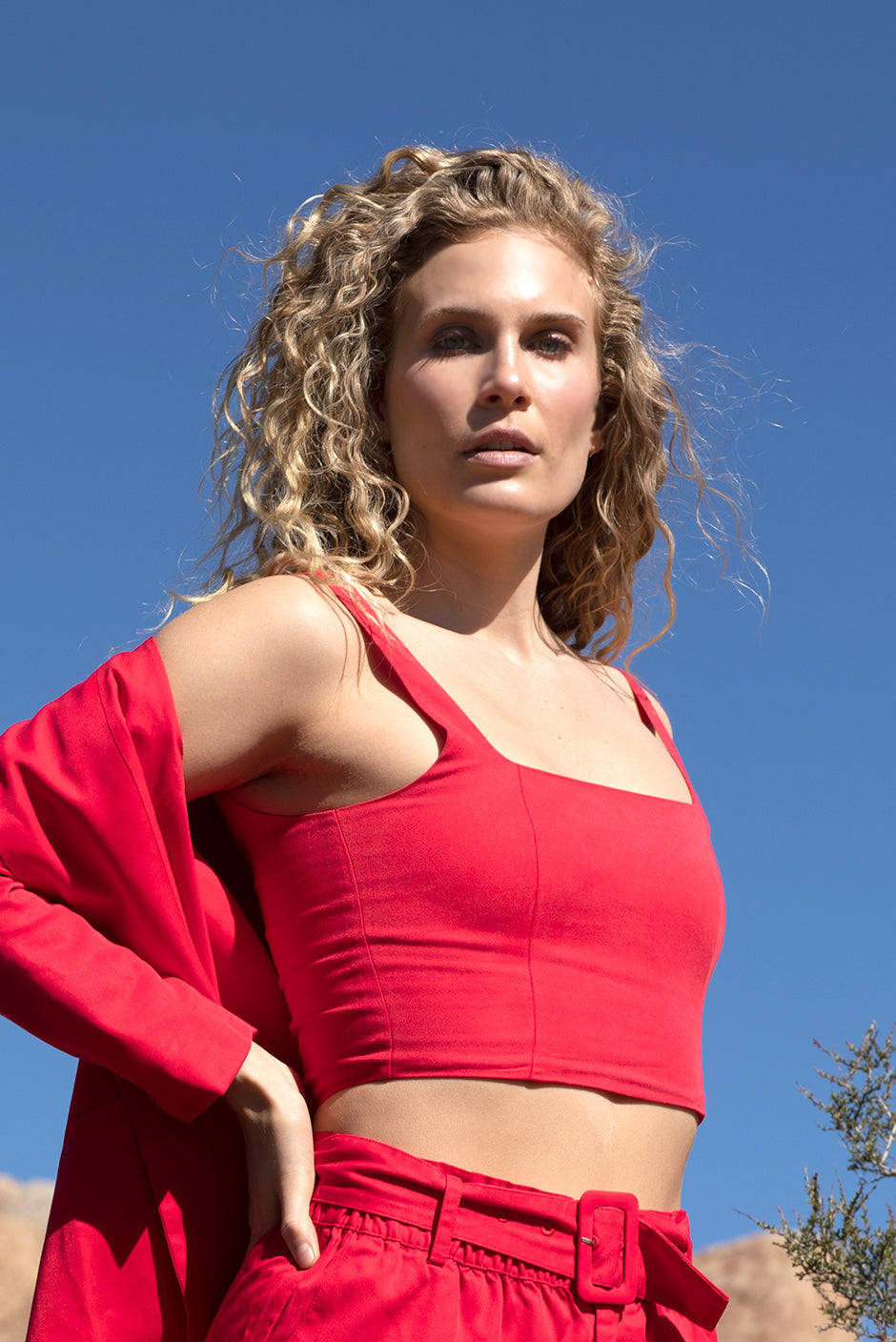 Bianca Crop Top in Cherry Punch | Size: XS Refurbished - N/A (Paneros is not a known clothing brand. It is possible refurbished available on Cerqular