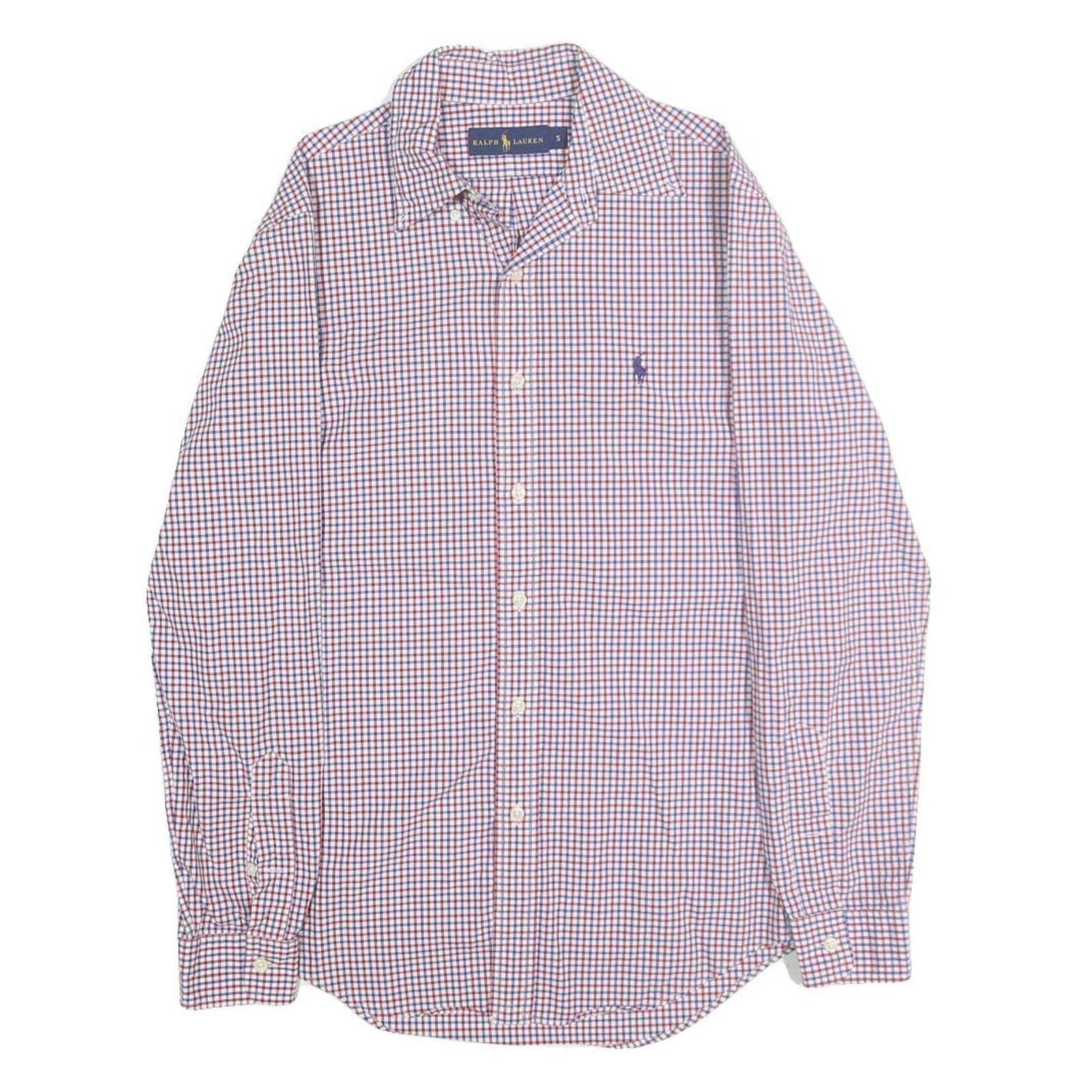 RALPH LAUREN Mens Red & Blue Checked Shirt S Classic Button Down Cotton Refurbished - N/A refurbished available on Cerqular