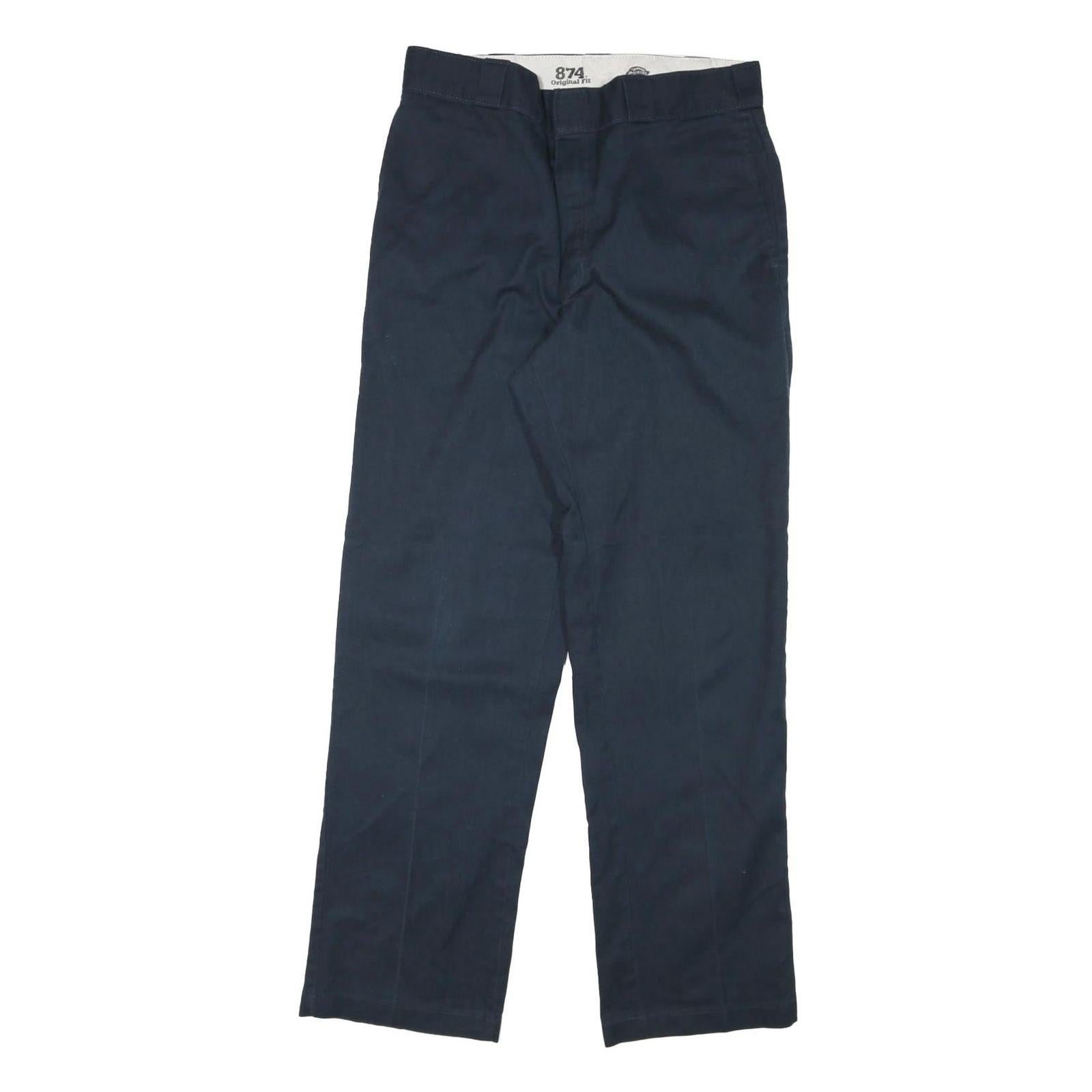 DICKIES Mens Navy Blue Regular Fit Straight Leg Trousers W32 L30 Workwear Refurbished - N/A refurbished available on Cerqular