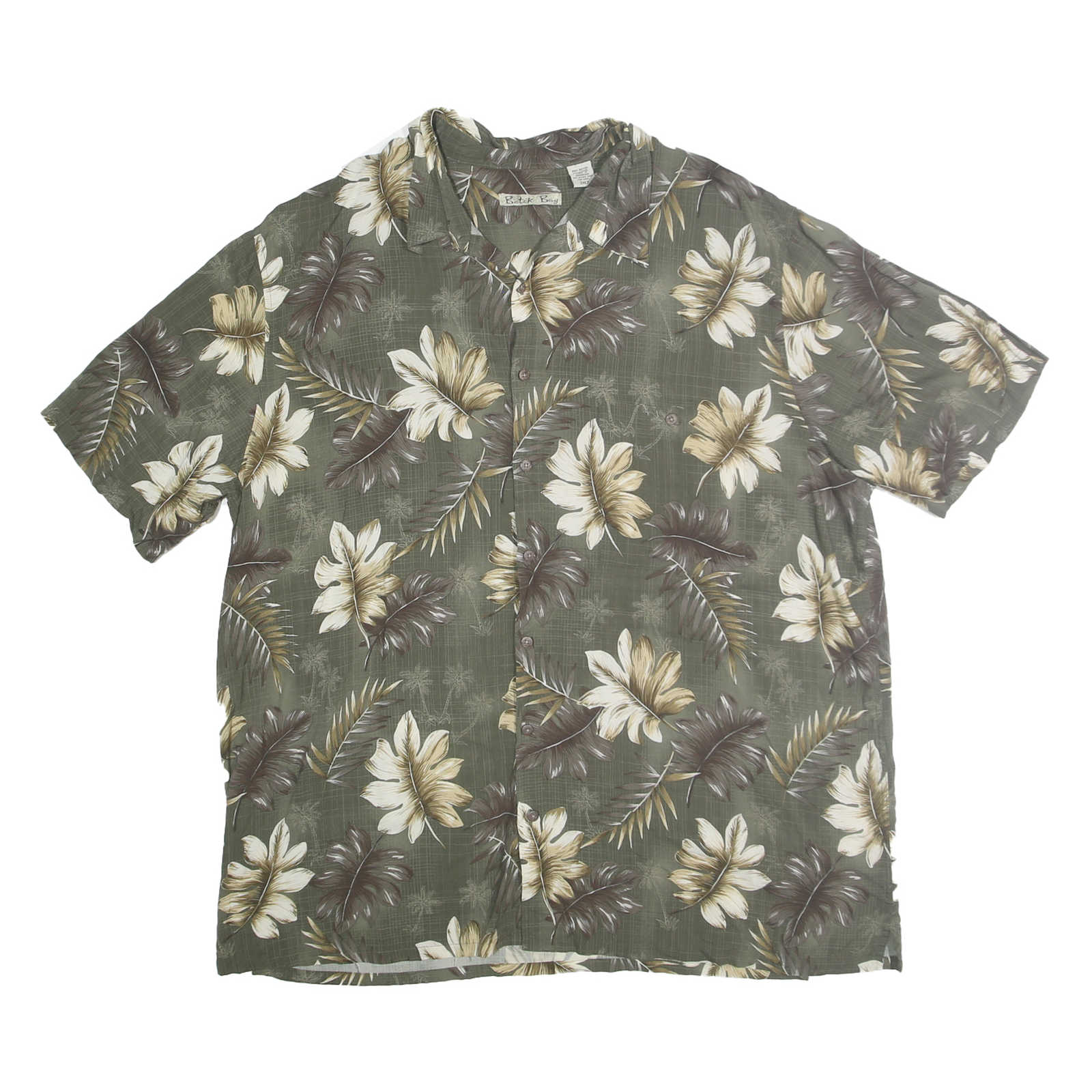 BATIK BAY Mens Green & Brown Floral Rayon 2XL Shirt Casual Summer Pattern Refurbished - N/A refurbished available on Cerqular