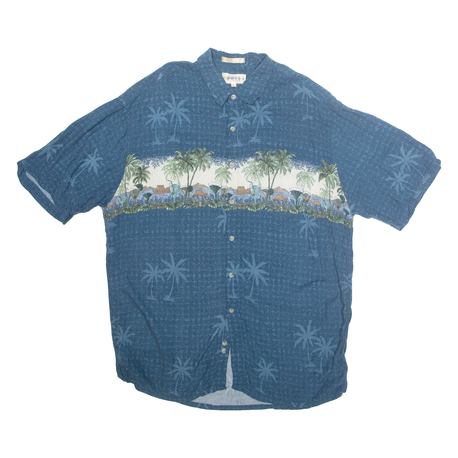 CAMPIA Mens Hawaiian Shirt Blue Crazy Pattern XL Refurbished - N/A refurbished available on Cerqular