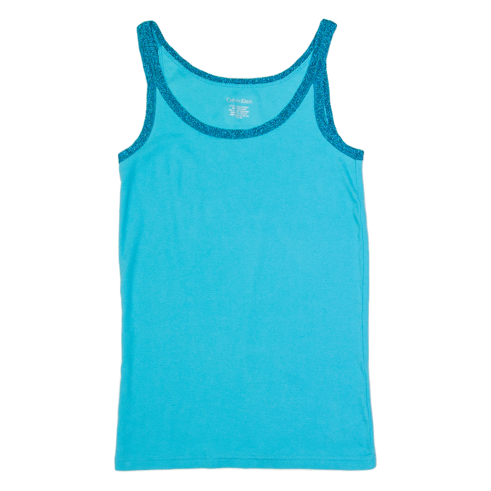 CALVIN KLEIN Womens Bardot Vest Blue Sleeveless M Refurbished - N/A refurbished available on Cerqular