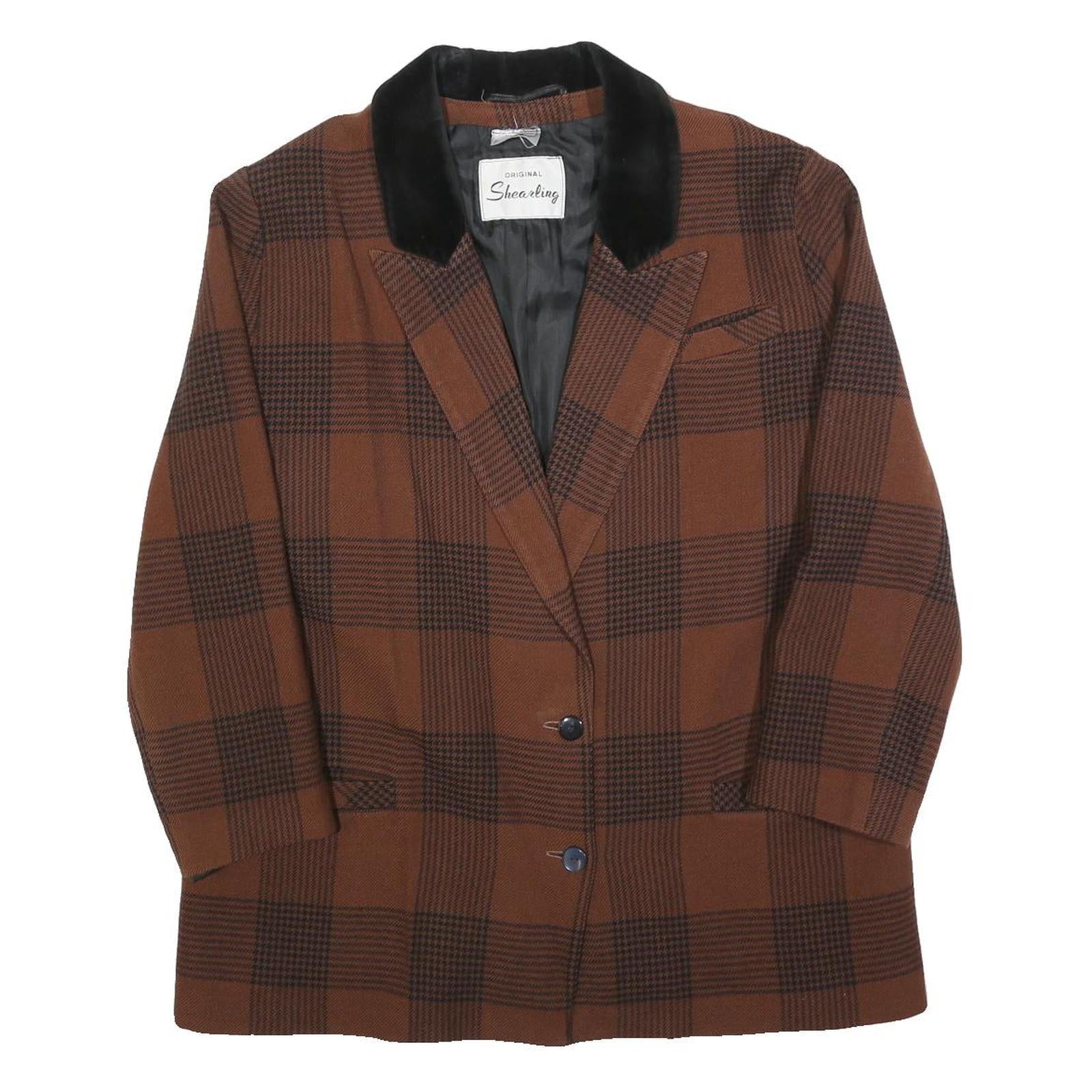 Buy Womens Brown Check Button Jacket L Plaid Classic Retro Stylish Outerwear Refurbished - $48.09 Womens Brown Check Button Jacket L Plaid Classic Retro Stylish Outerwear Refurbished - N/A refurbished available on Cerqular