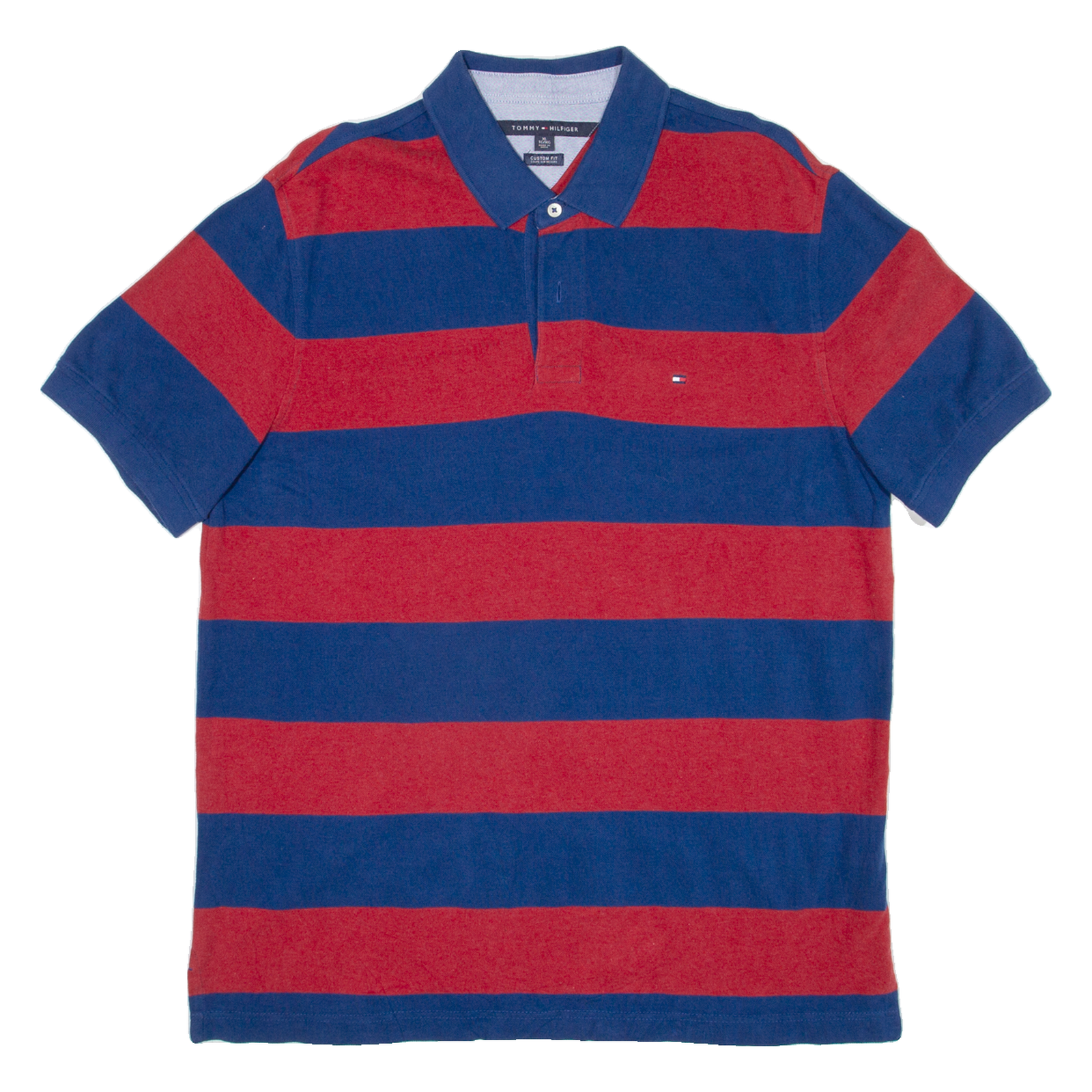TOMMY HILFIGER Custom Fit Mens Polo Shirt Red Striped XL Refurbished - N/A refurbished available on Cerqular
