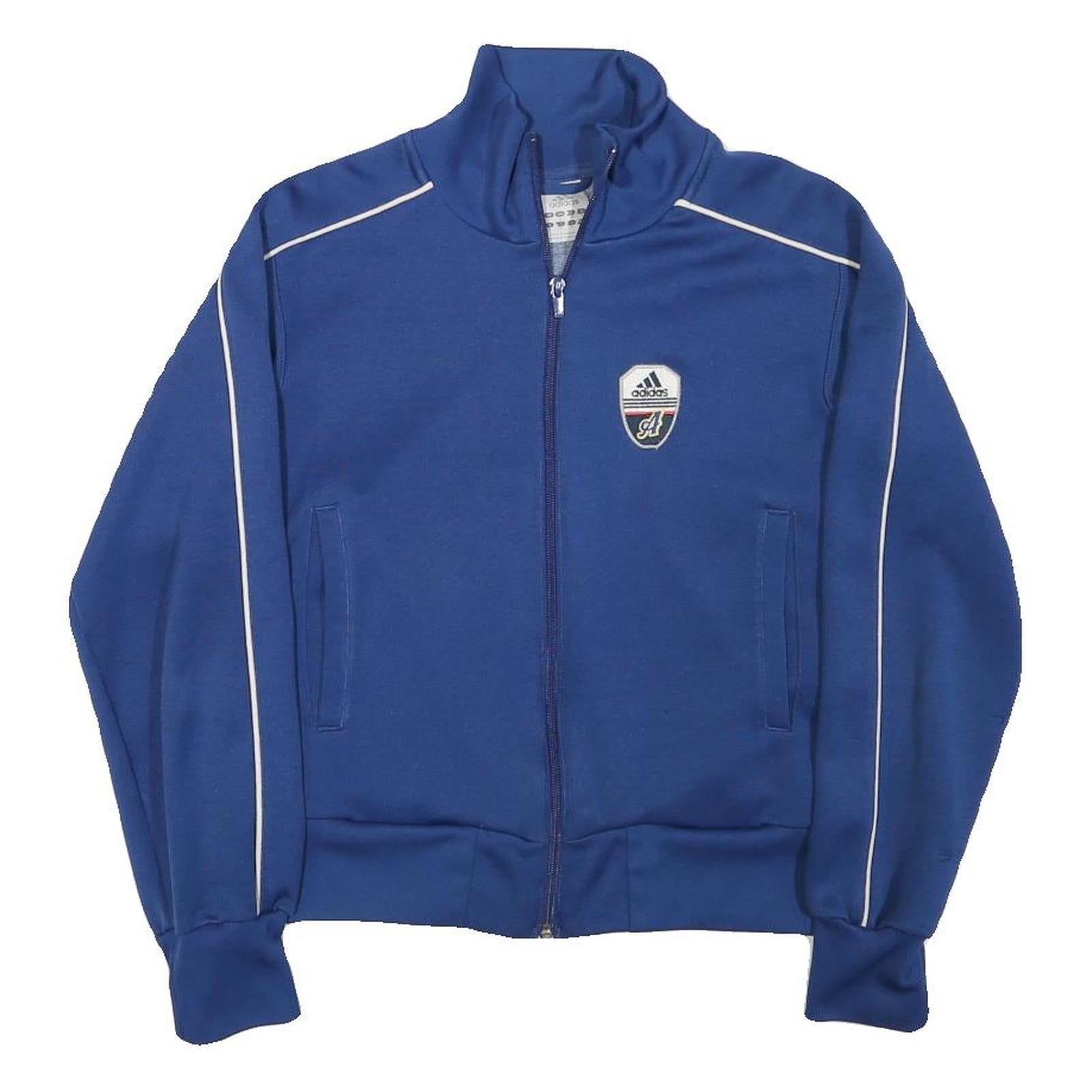 ADIDAS Womens Blue Track Jacket XS Polyester Blend Zip Plain Sports Casual Refurbished - N/A refurbished available on Cerqular