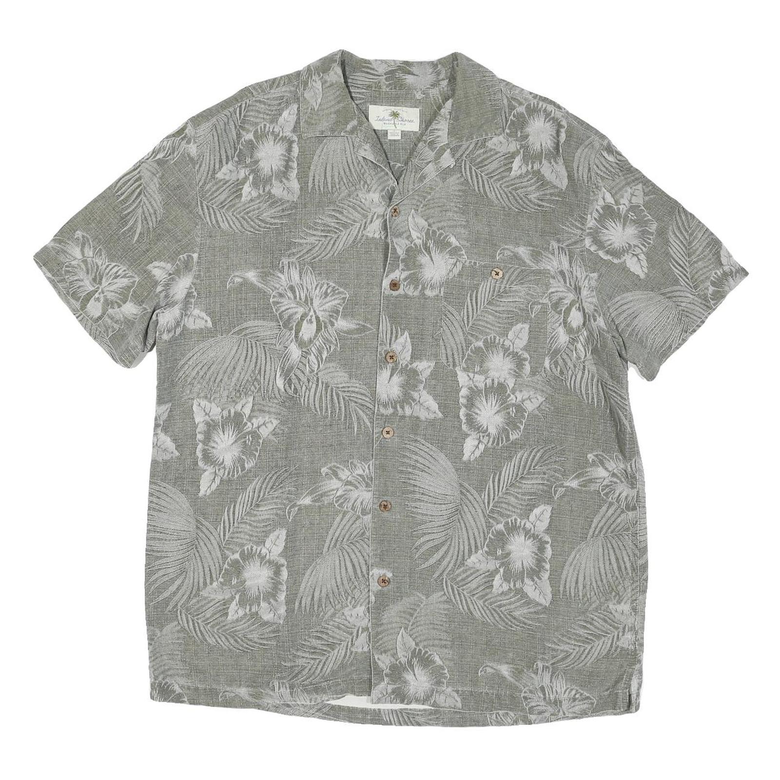 Buy ISLAND SHORES Mens Grey & White Floral Print Cotton Blend Shirt L Tropical Refurbished - $19.49 ISLAND SHORES Mens Grey & White Floral Print Cotton Blend Shirt L Tropical Refurbished - N/A refurbished available on Cerqular