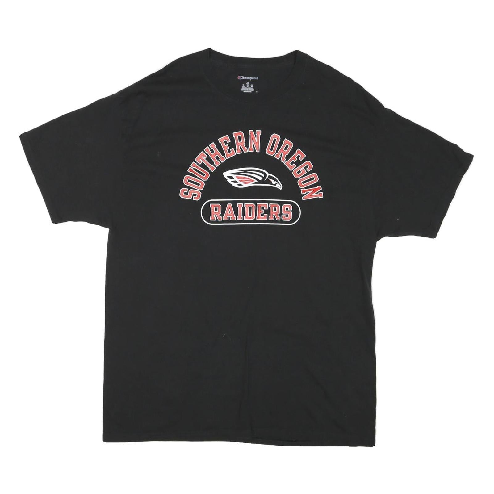 CHAMPION Mens Black Southern Oregon Raiders Graphic T-Shirt XL Crew Neck Short Refurbished - N/A refurbished available on Cerqular