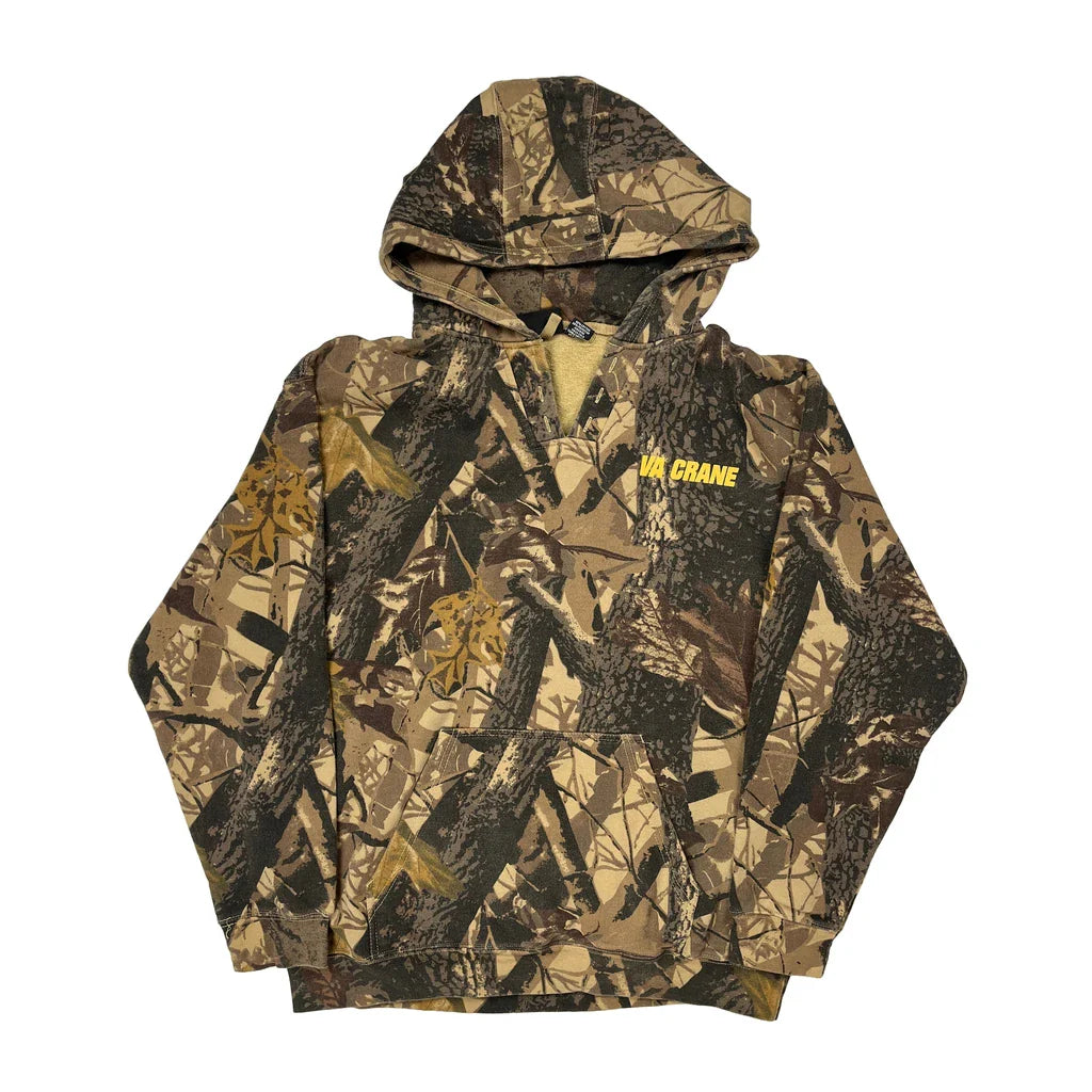 Va Crane Pennant Camo Hoodie - XL Green Cotton Refurbished - Thrifted (note: this is a term often used to describe second- refurbished available on Cerqular