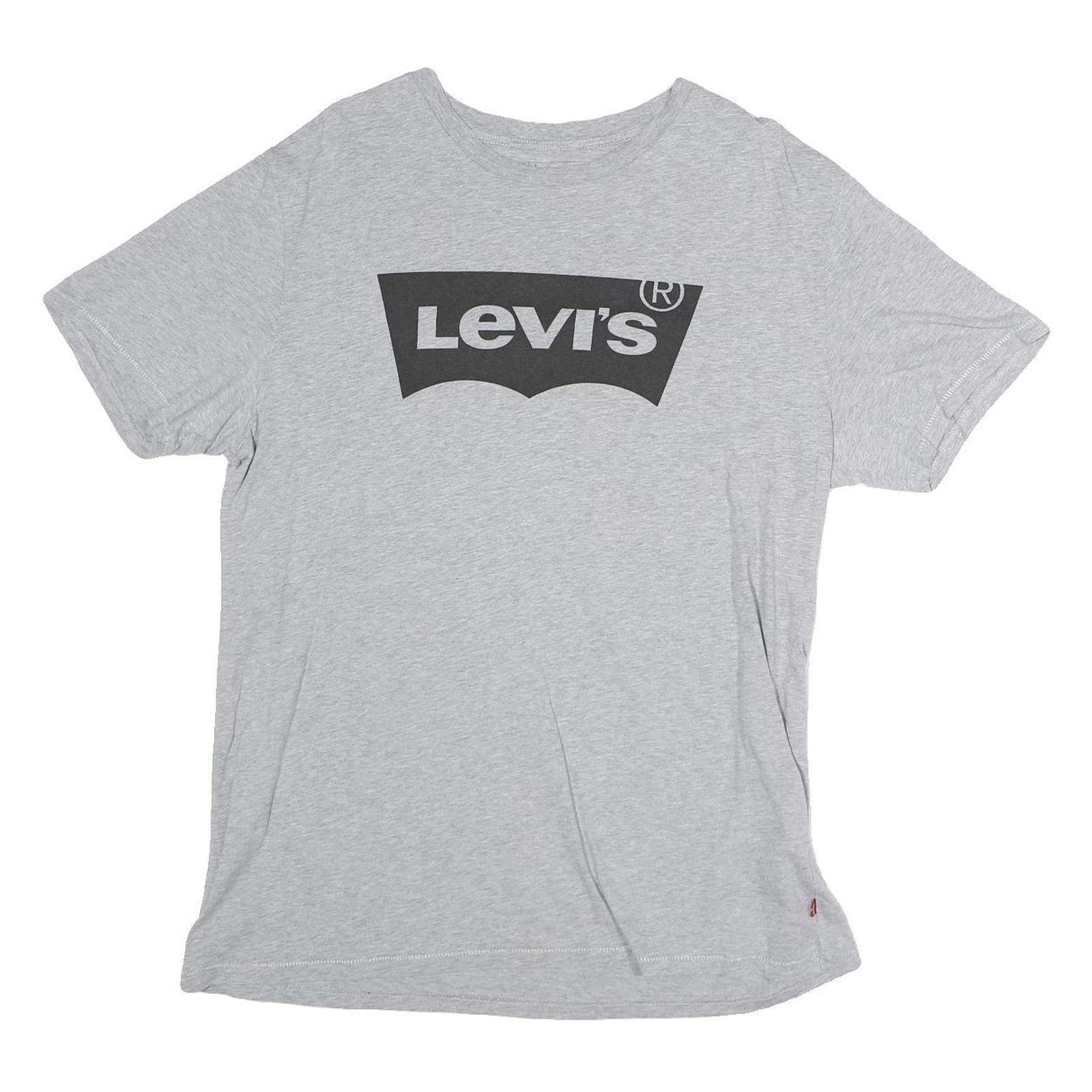 LEVI'S Mens Grey Cotton Graphic T-Shirt L Short Sleeve Round Neck Casual Refurbished - N/A refurbished available on Cerqular