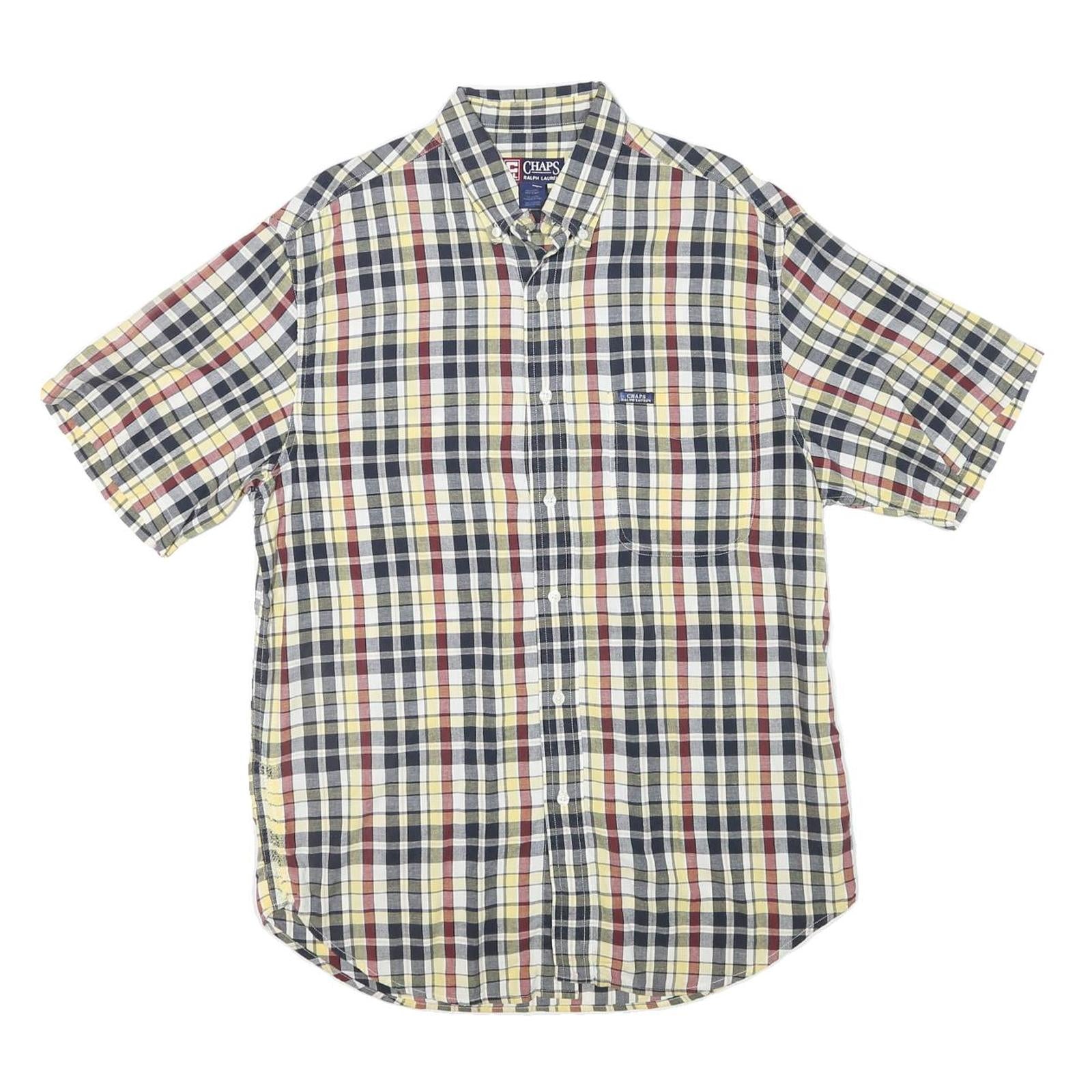 CHAPS RALPH LAUREN Mens Yellow Black Red Check Shirt XL Button-Down Casual Refurbished - N/A refurbished available on Cerqular