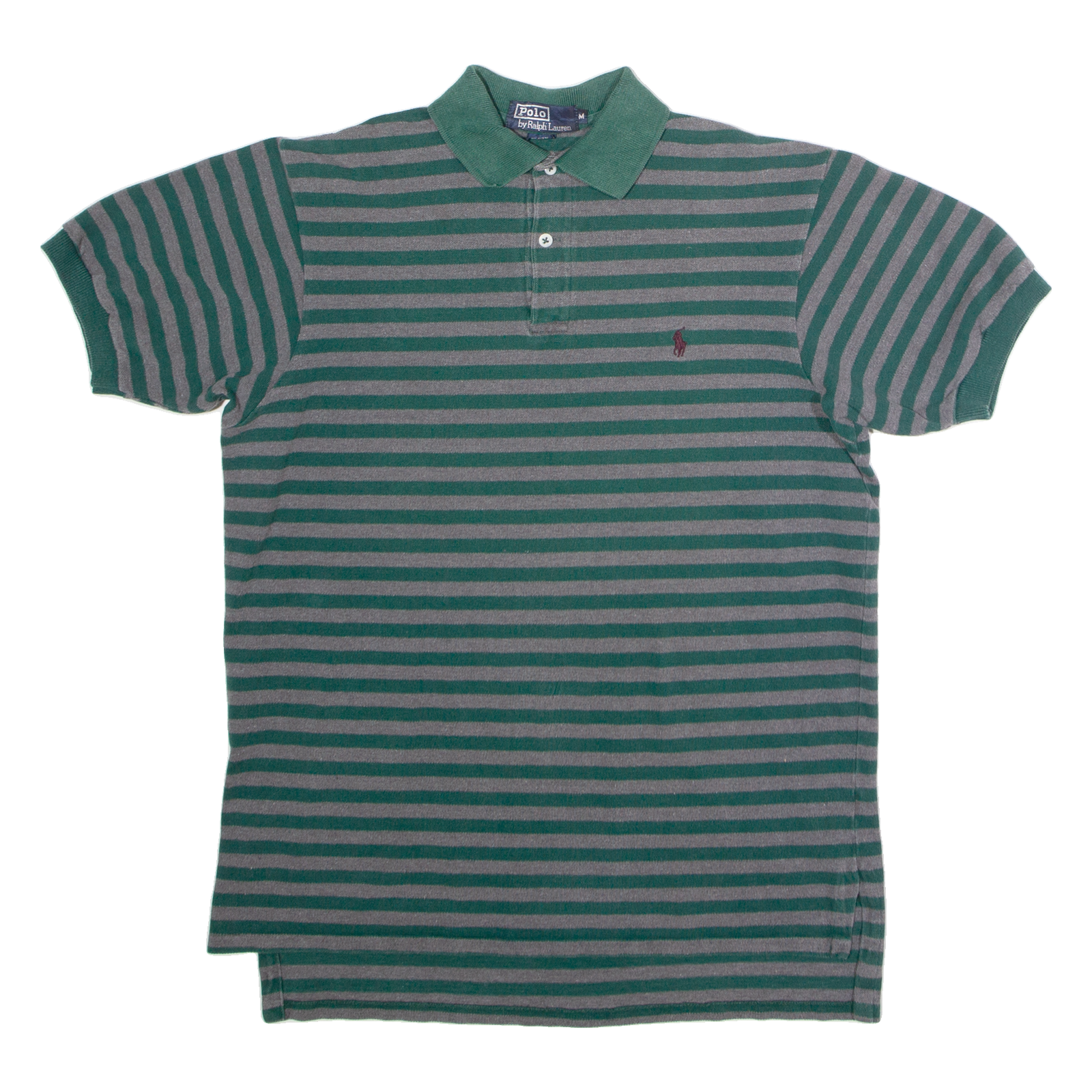 POLO RALPH LAUREN Mens Polo Shirt Green Striped M Refurbished - N/A refurbished available on Cerqular