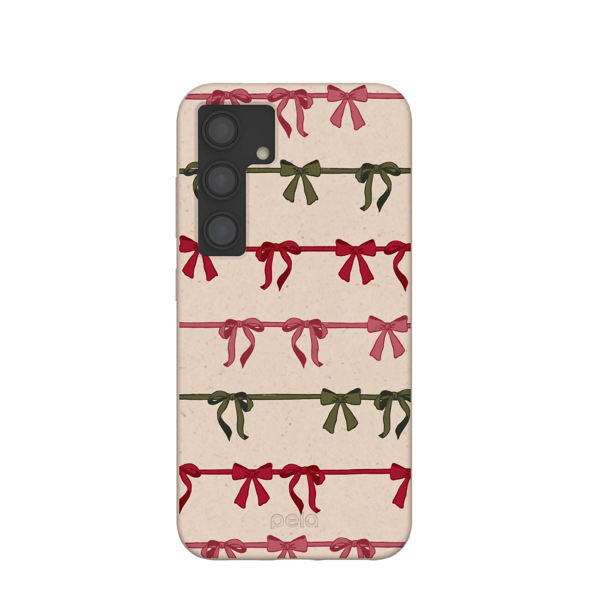 Seashell Holiday Bows Samsung Galaxy S24 Case Refurbished - Pela Case refurbished available on Cerqular
