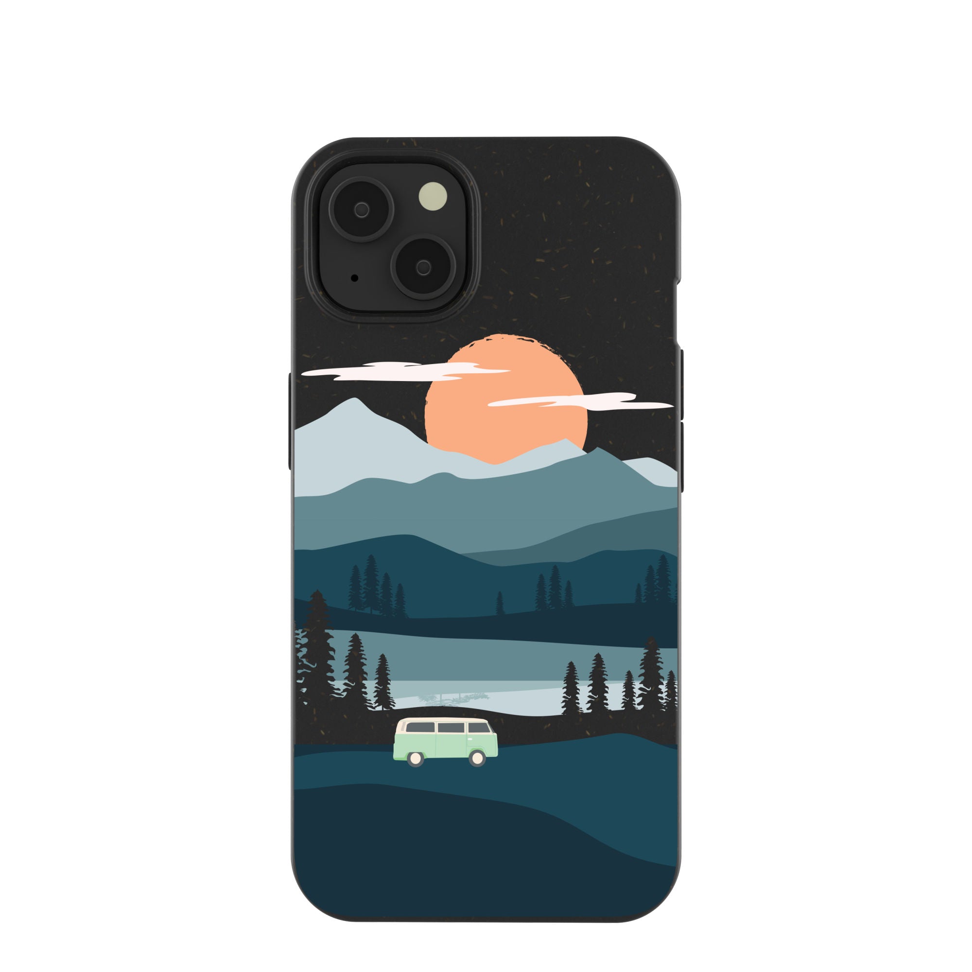 Black Digital Nomad iPhone 13 Case Refurbished - Pela Case refurbished available on Cerqular