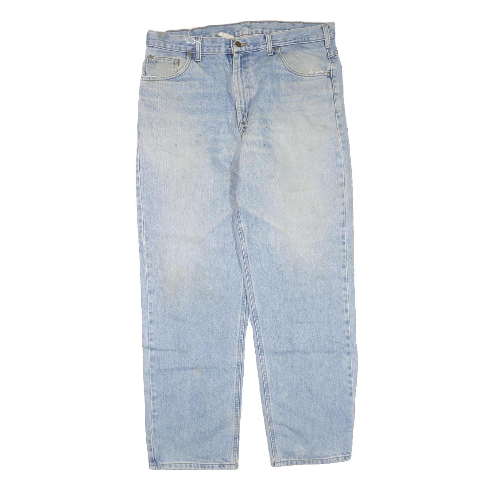 CARHARTT Mens Regular Fit Light Blue Denim Jeans W38 L32 Zip Cotton Blend Casual Refurbished - N/A refurbished available on Cerqular
