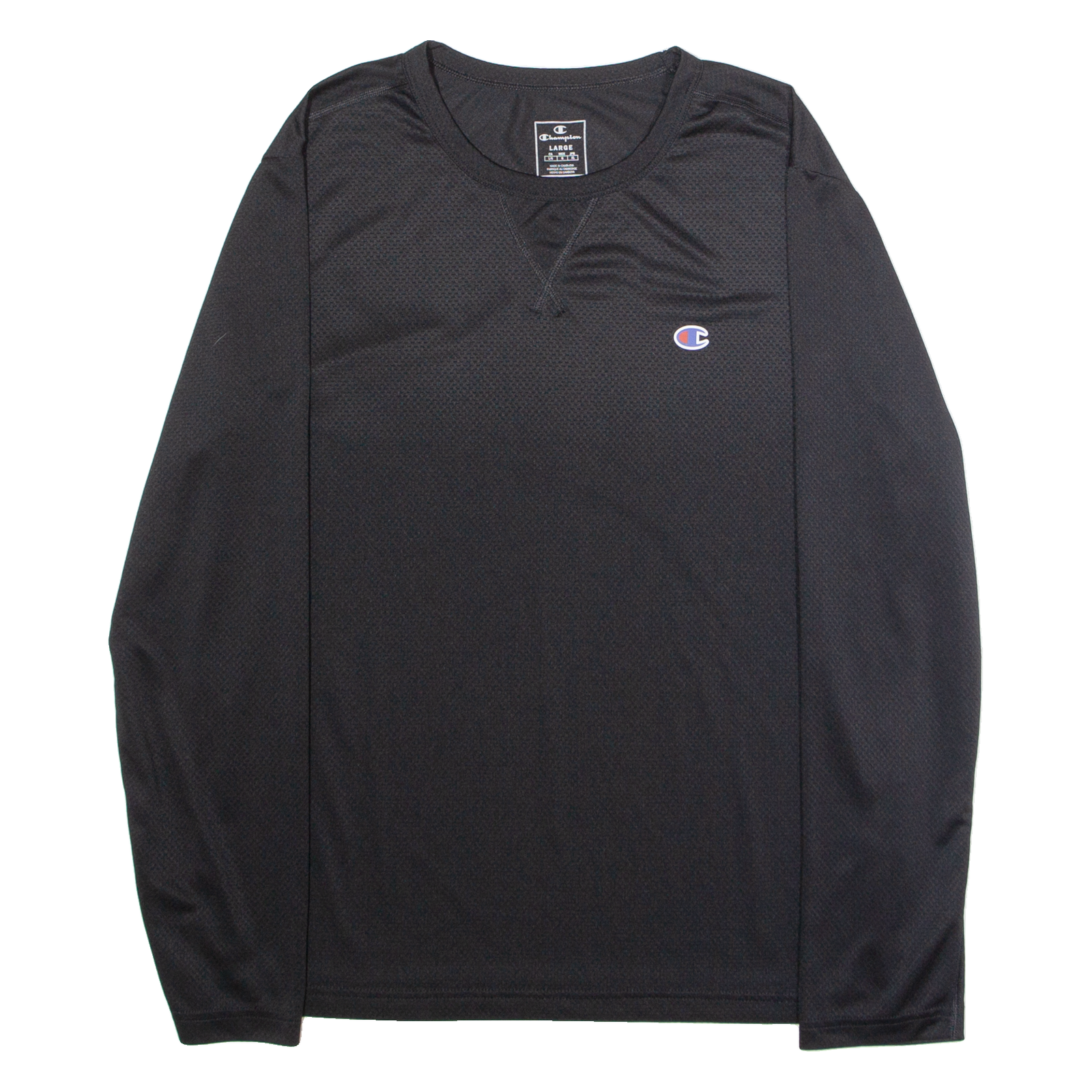 CHAMPION Mens Jersey Black Long Sleeve Crew Neck L Refurbished - N/A refurbished available on Cerqular