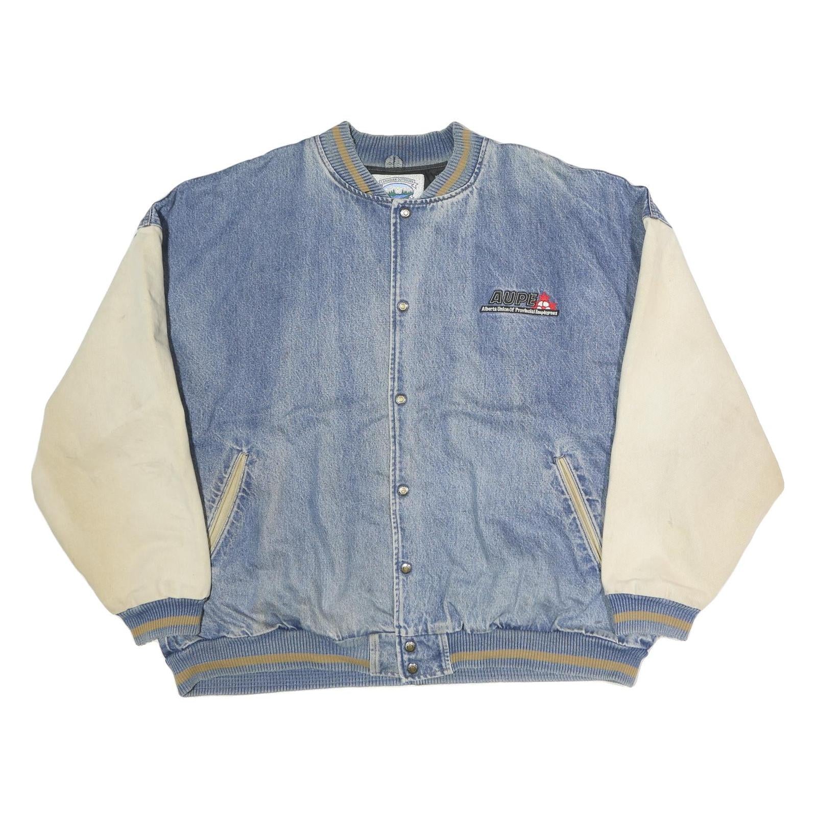 CANADIAN OUTDOORS Mens Blue & Cream Button Cotton Jacket XL Cotton Plain Casual Refurbished - N/A refurbished available on Cerqular