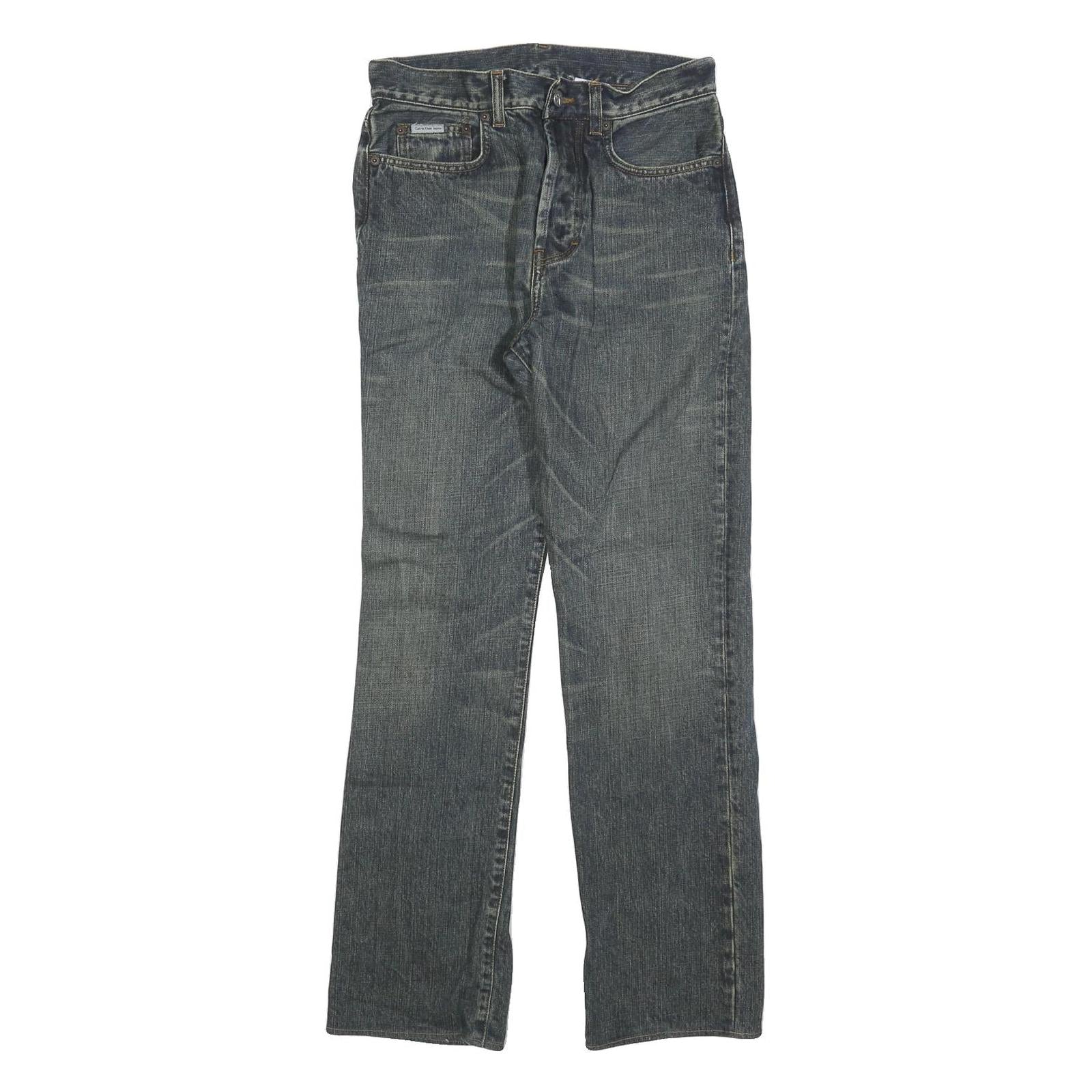 CALVIN KLEIN JEANS Womens Regular Blue Denim Straight Jeans W29 L30 Comfortable Refurbished - N/A refurbished available on Cerqular