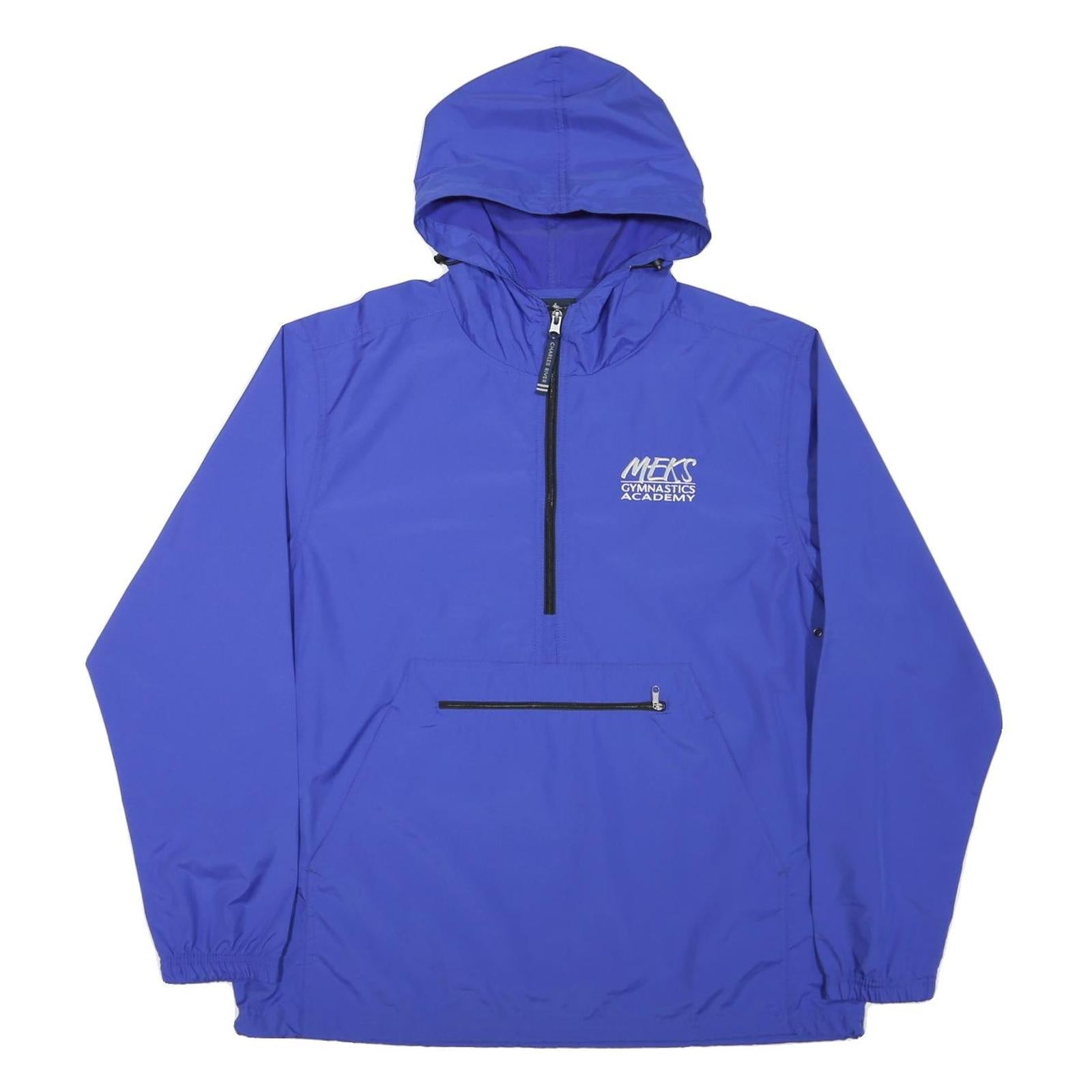 CHARLES RIVER Mens Blue Nylon Pullover Jacket M Gymnastics Academy Printed Refurbished - N/A refurbished available on Cerqular