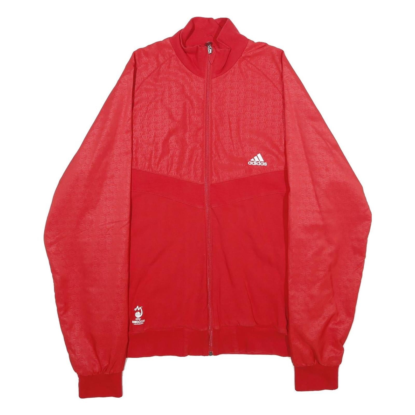 ADIDAS Mens Red XL Cotton Blend Jacket Zip Plain Classic Sportswear Refurbished - N/A refurbished available on Cerqular