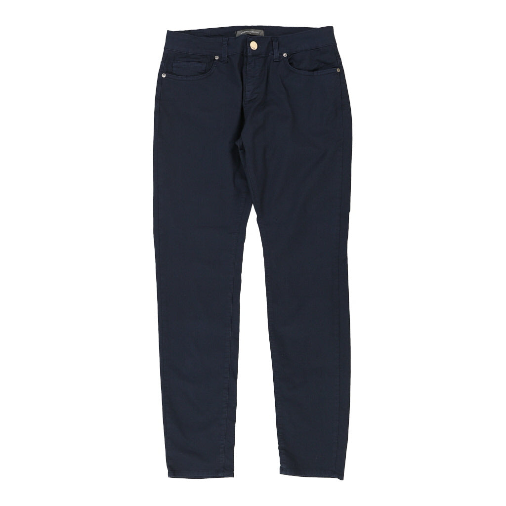 Sandro Ferrone Trousers - 32W UK 12 Navy Cotton Refurbished - Thrifted (note: this is a term often used to describe second- refurbished available on Cerqular