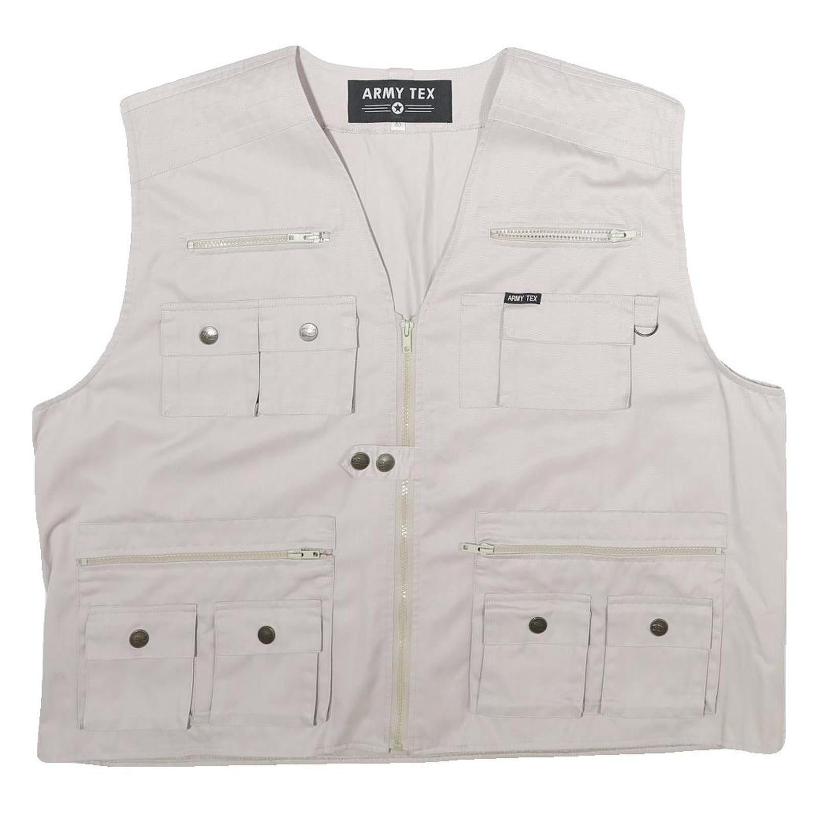 ARMY TEX Mens White Polyester Blend Utility Jacket 3XL Zip Sleeveless Workwear Refurbished - N/A refurbished available on Cerqular